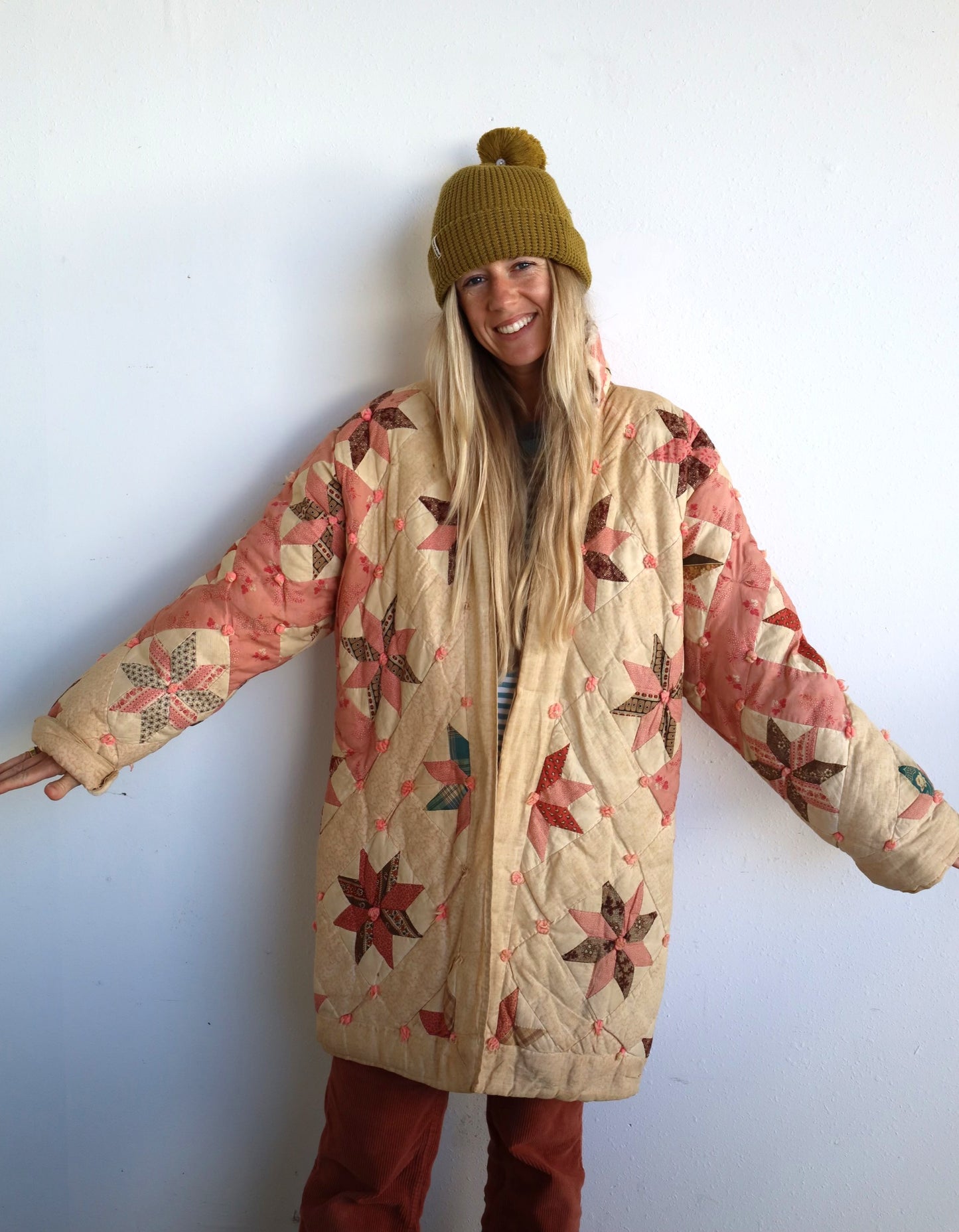 Pink Star Puffer Quilt Coat