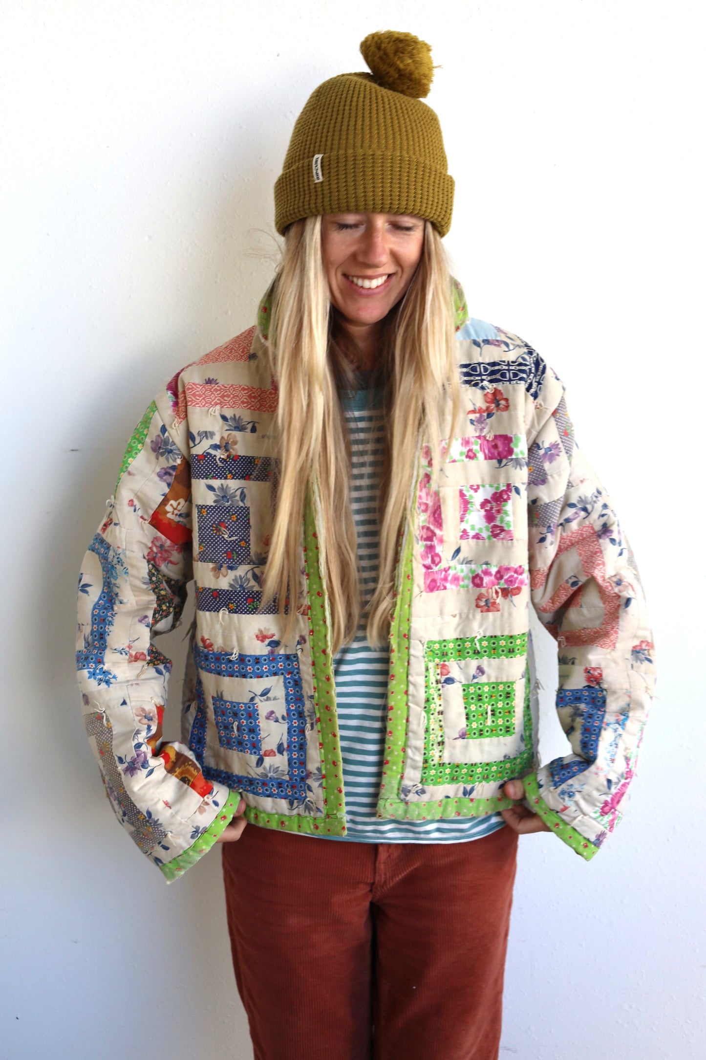 Green Square Quilt Coat