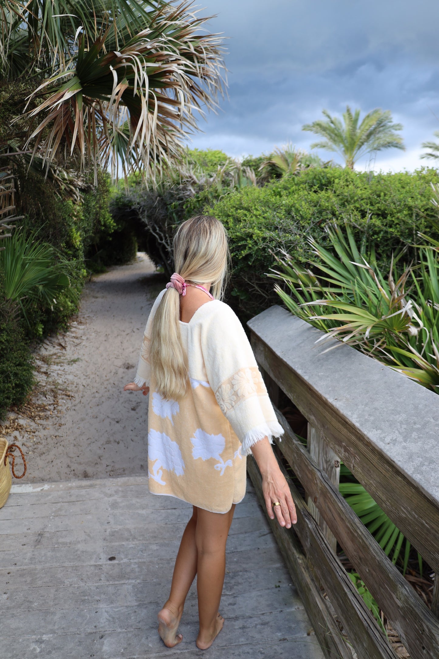 Yellow & White Floral Towel Dress
