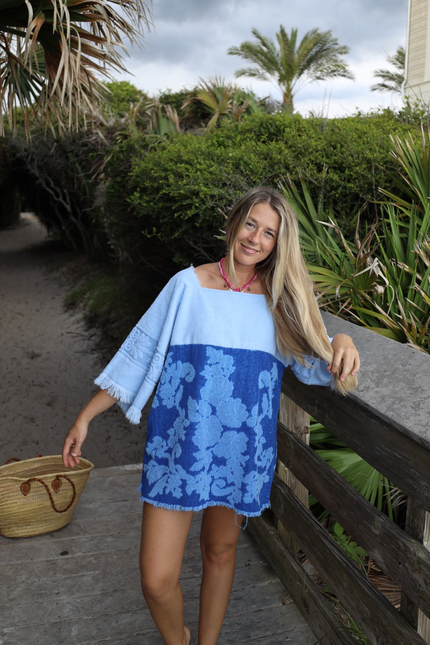 Blue Floral Towel Dress