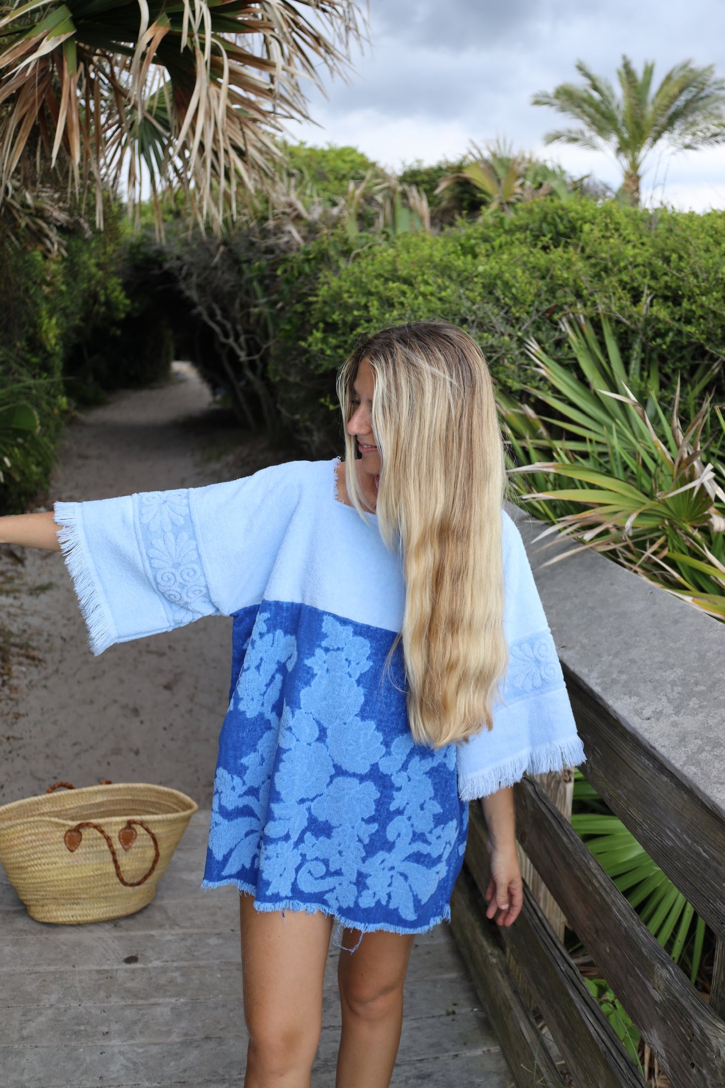 Blue Floral Towel Dress