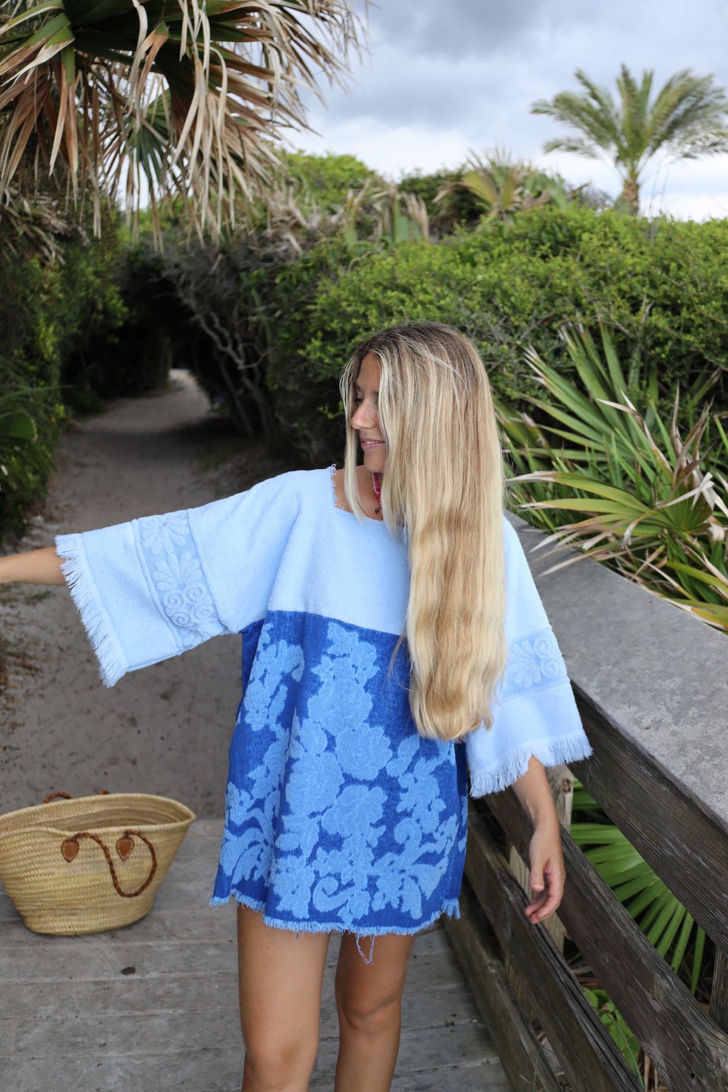 Blue Floral Towel Dress