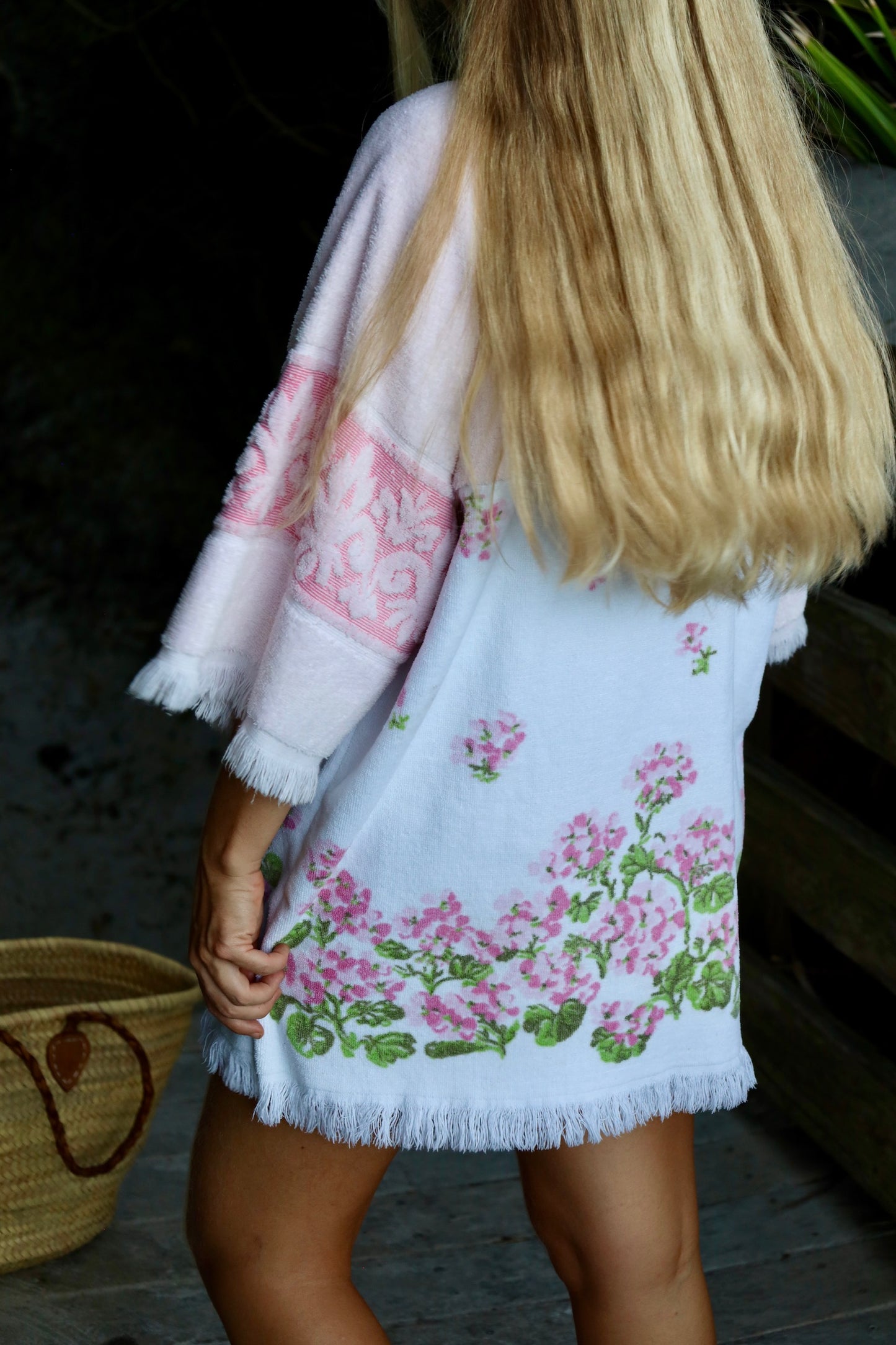 Light Pink Floral Towel Dress