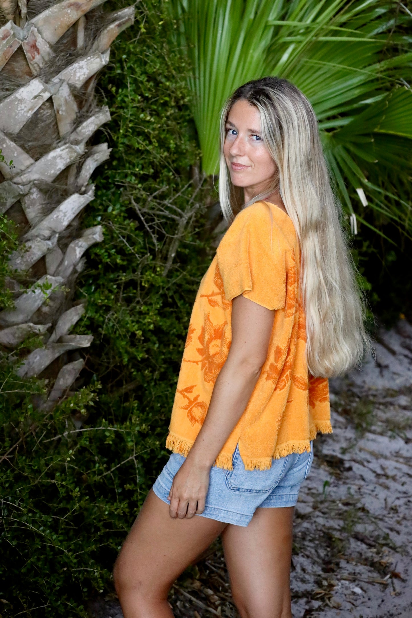 Orange Roses Towel Top