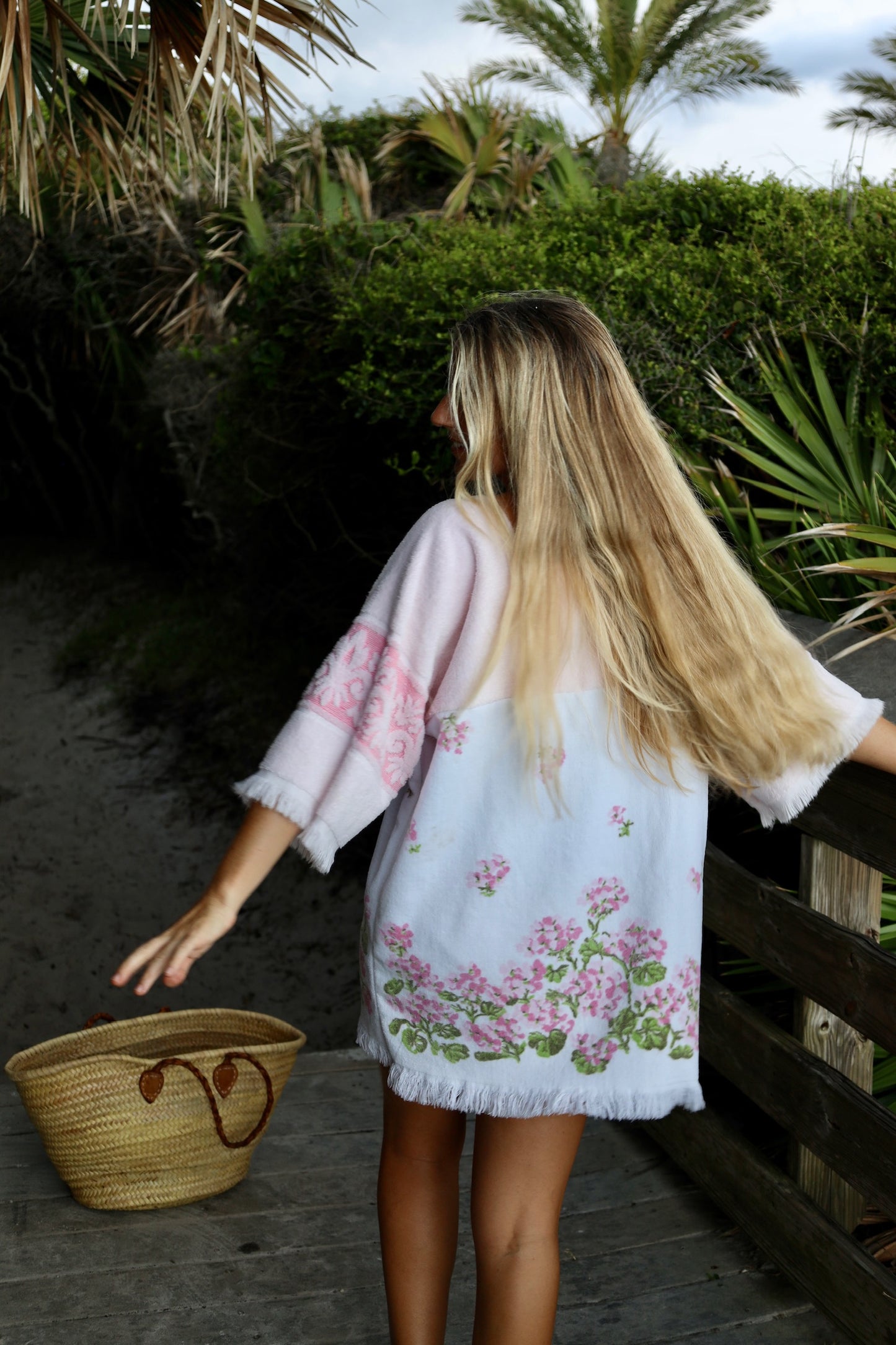 Light Pink Floral Towel Dress