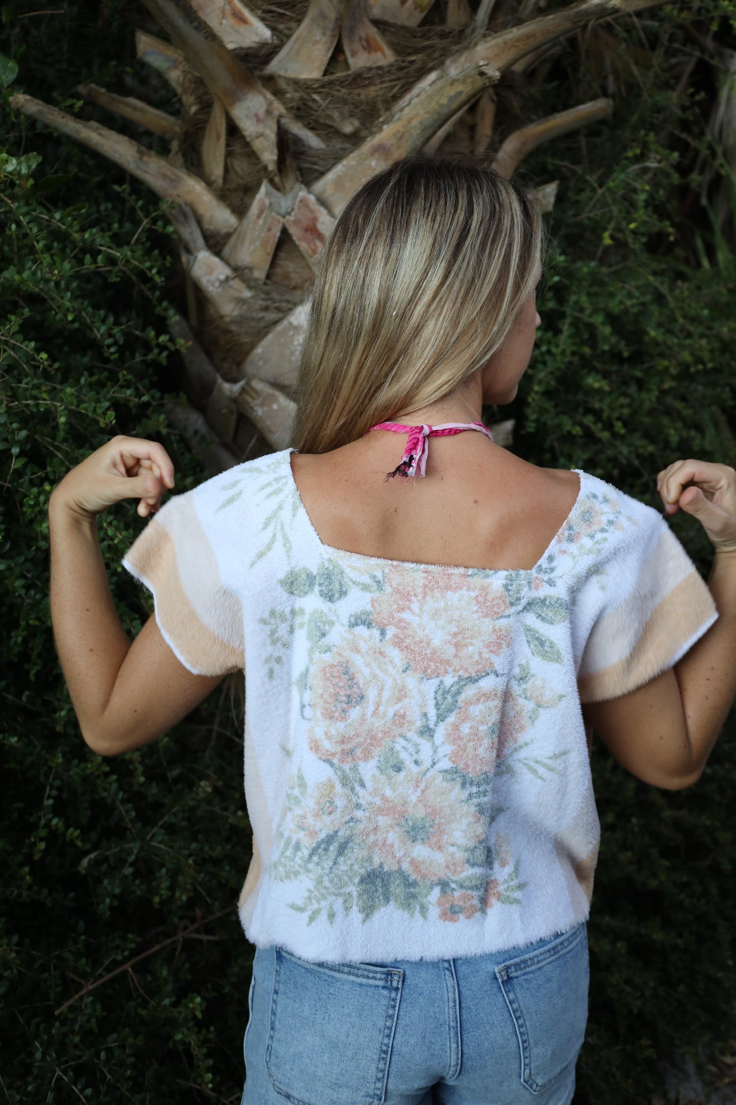 Vintage Floral Towel Top