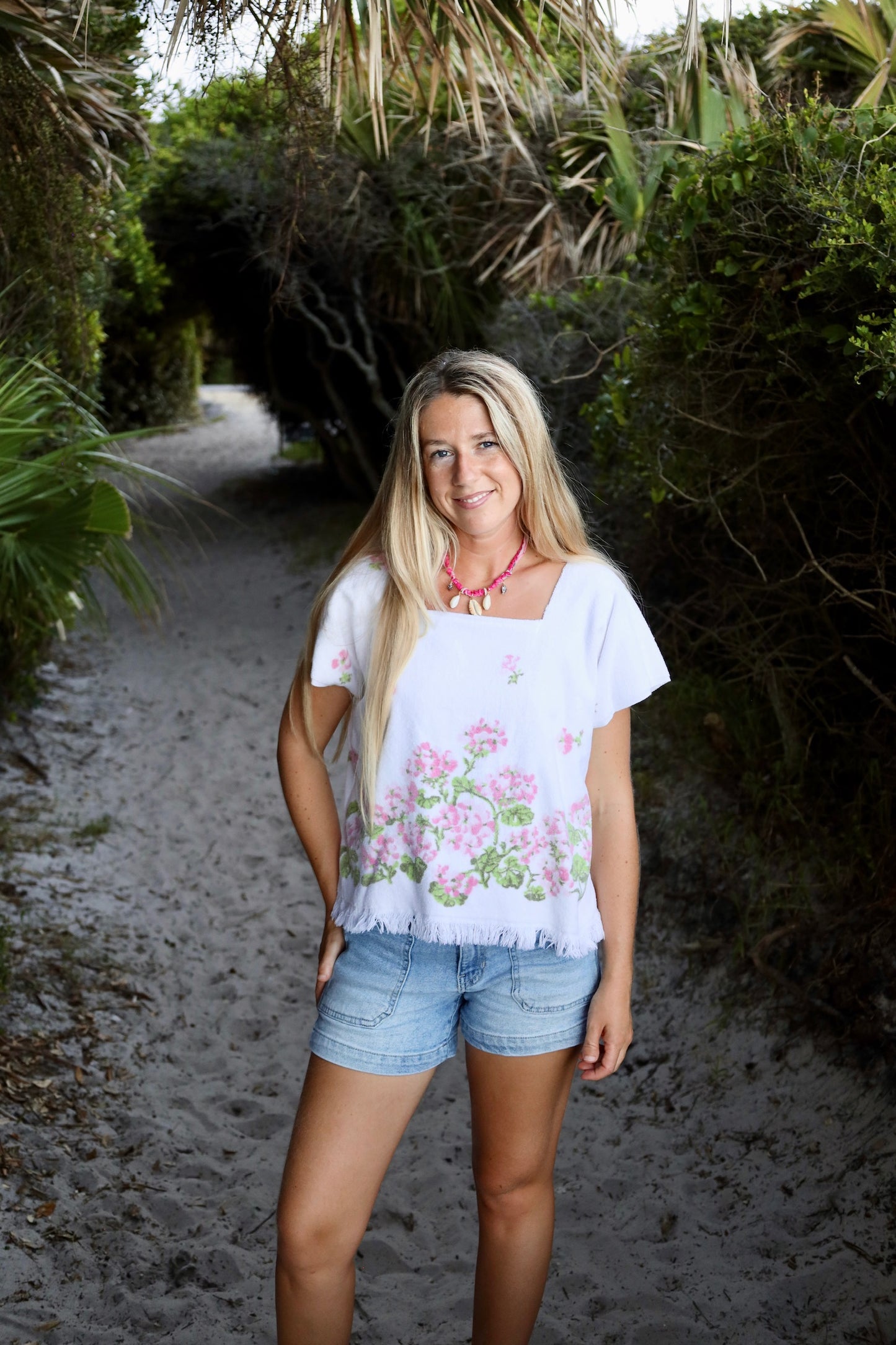 Pink Floral Towel Top