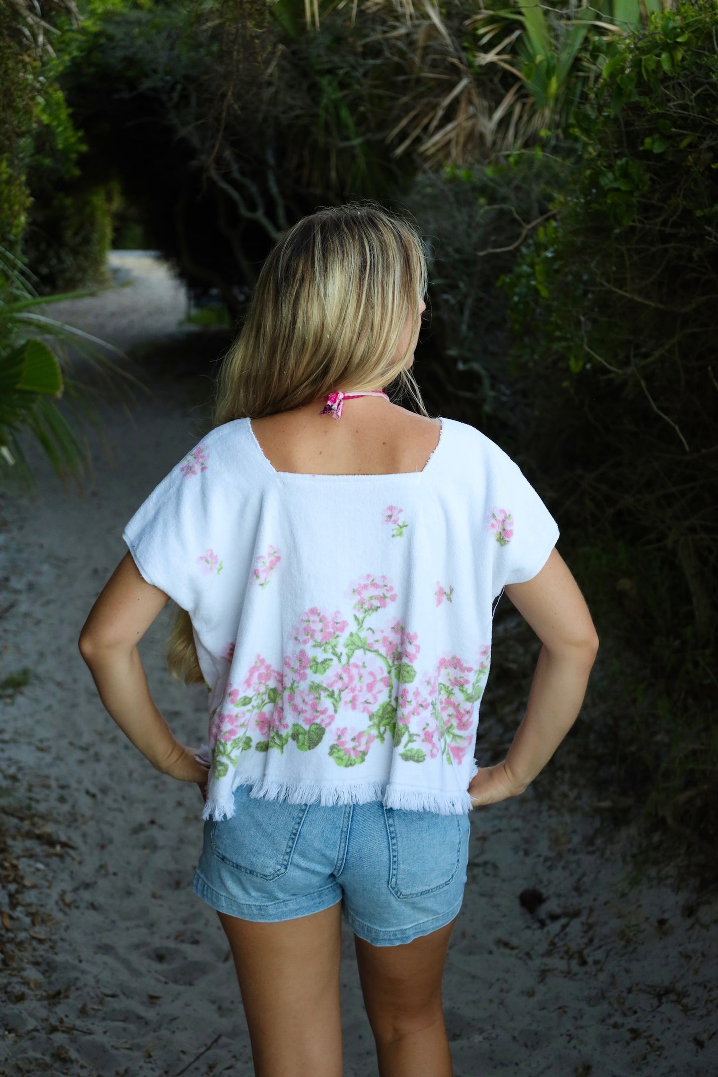 Pink Floral Towel Top