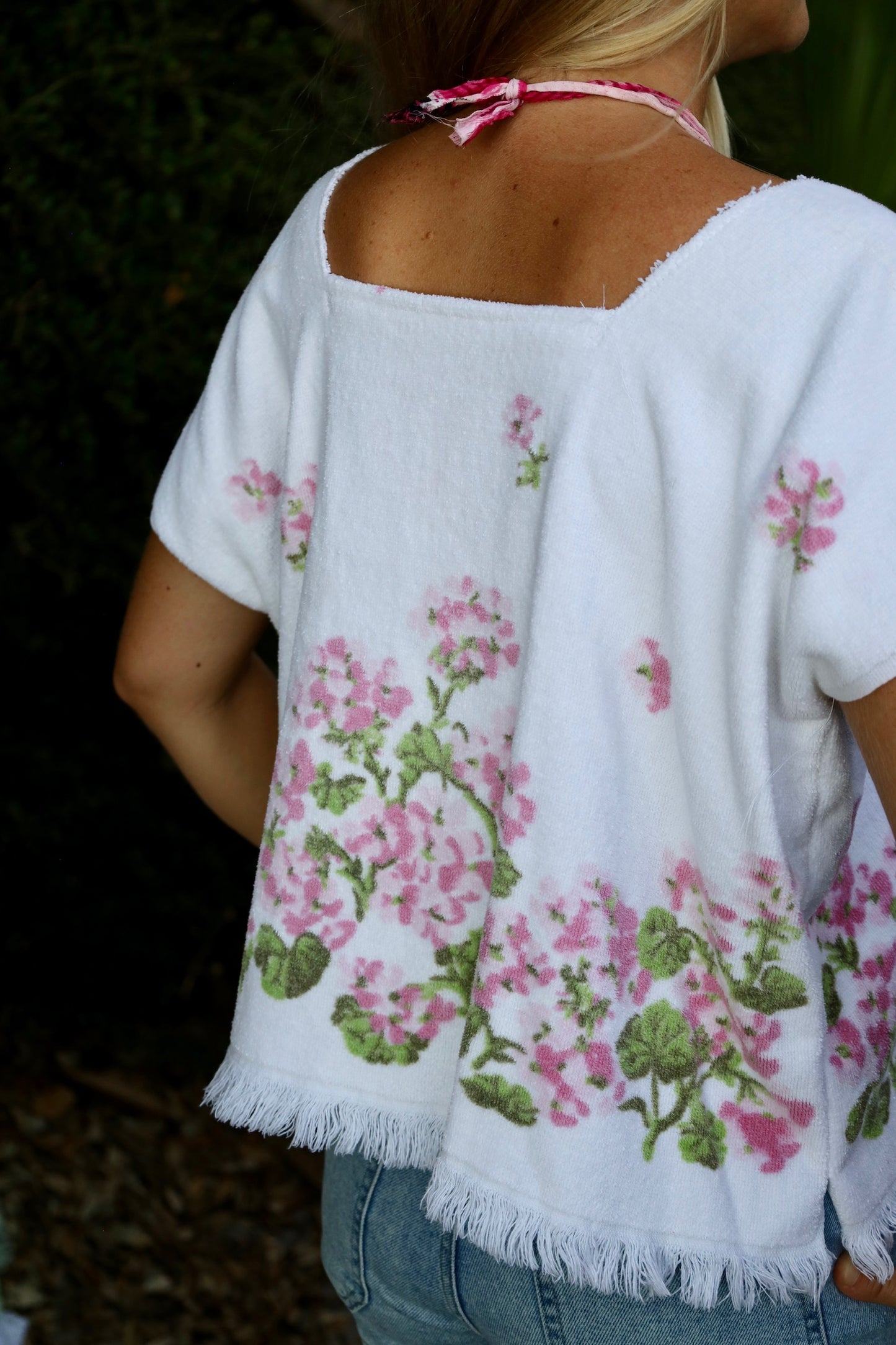 Pink Floral Towel Top