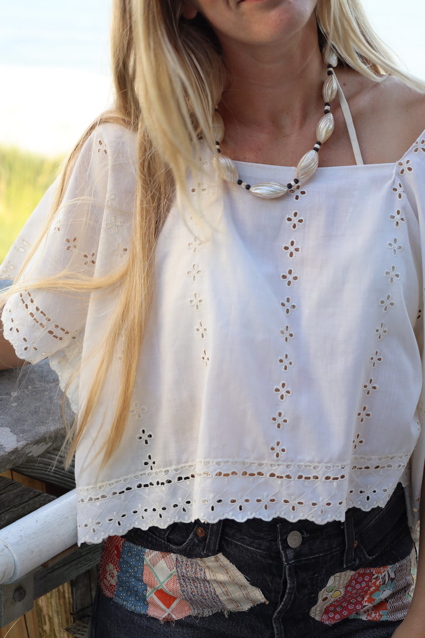 Vintage Boho Eyelet Top