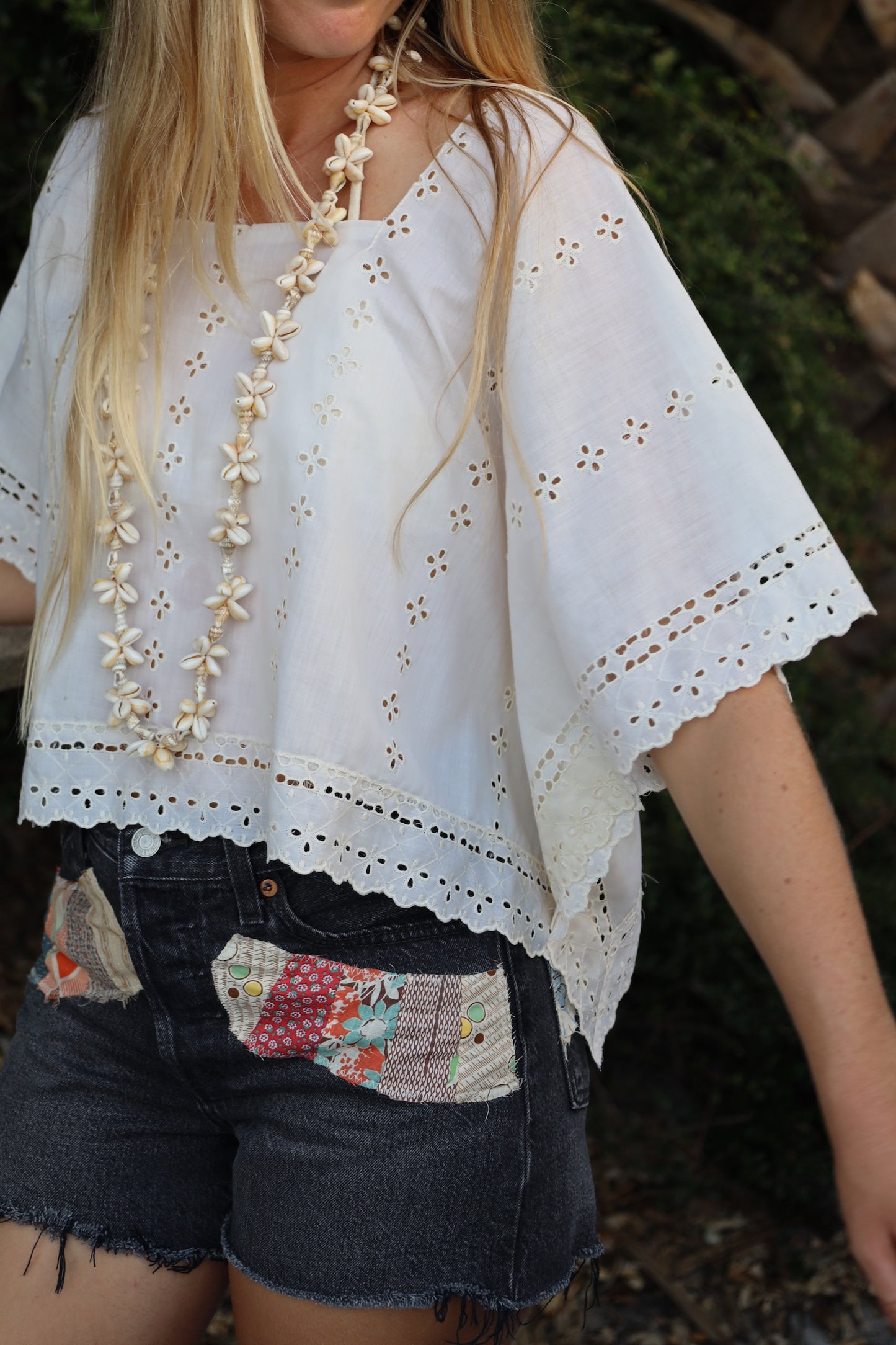 Vintage Boho Eyelet Top
