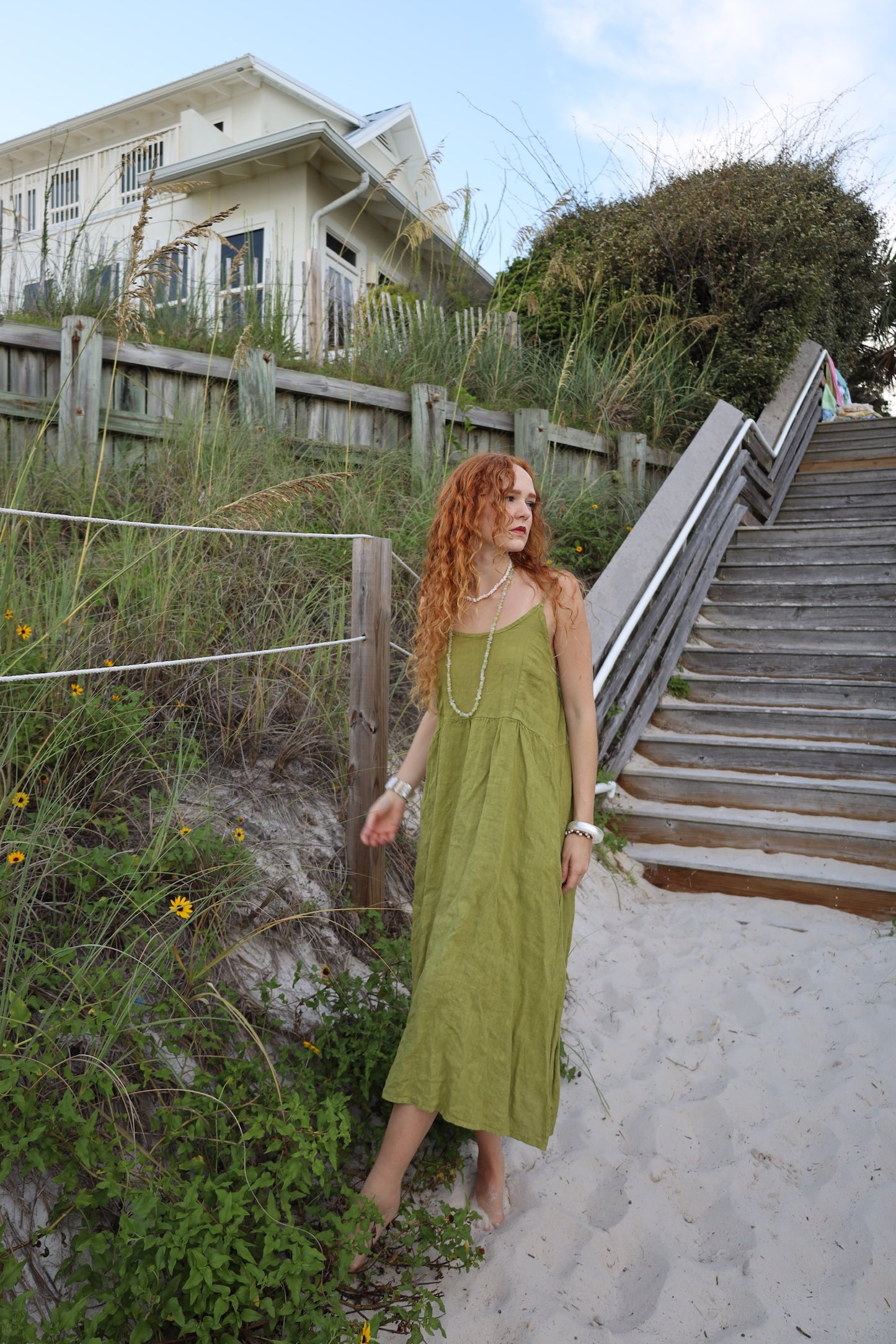 Linen Dress with Pockets