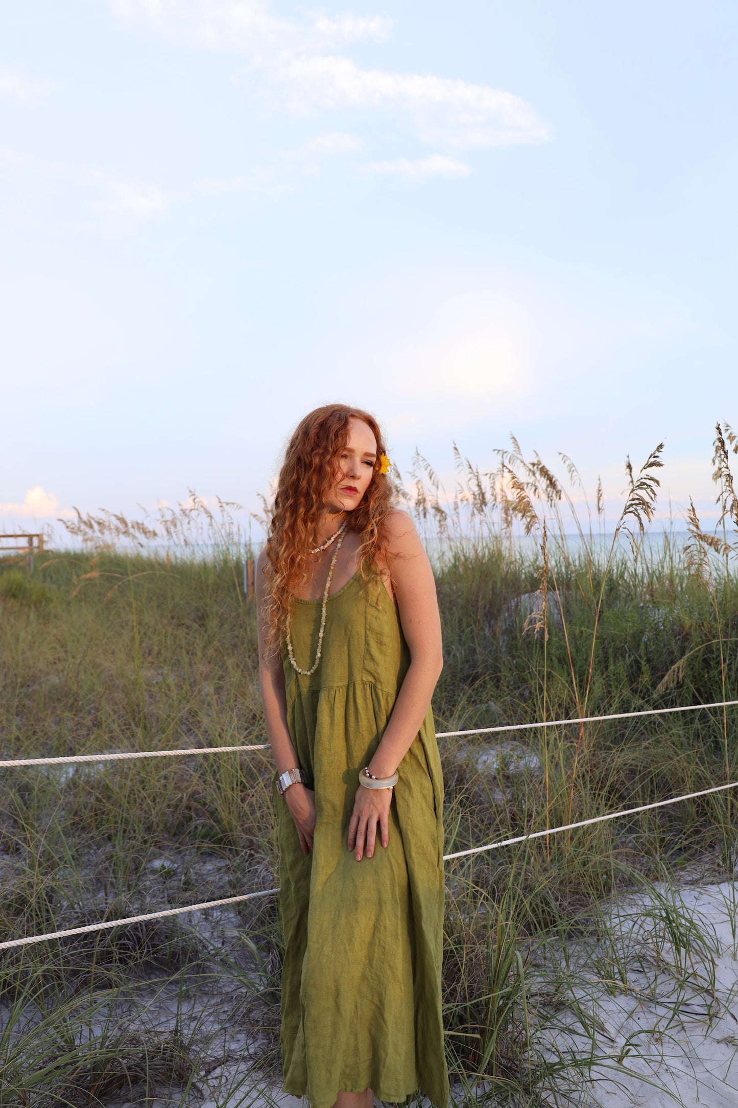 Linen Dress with Pockets