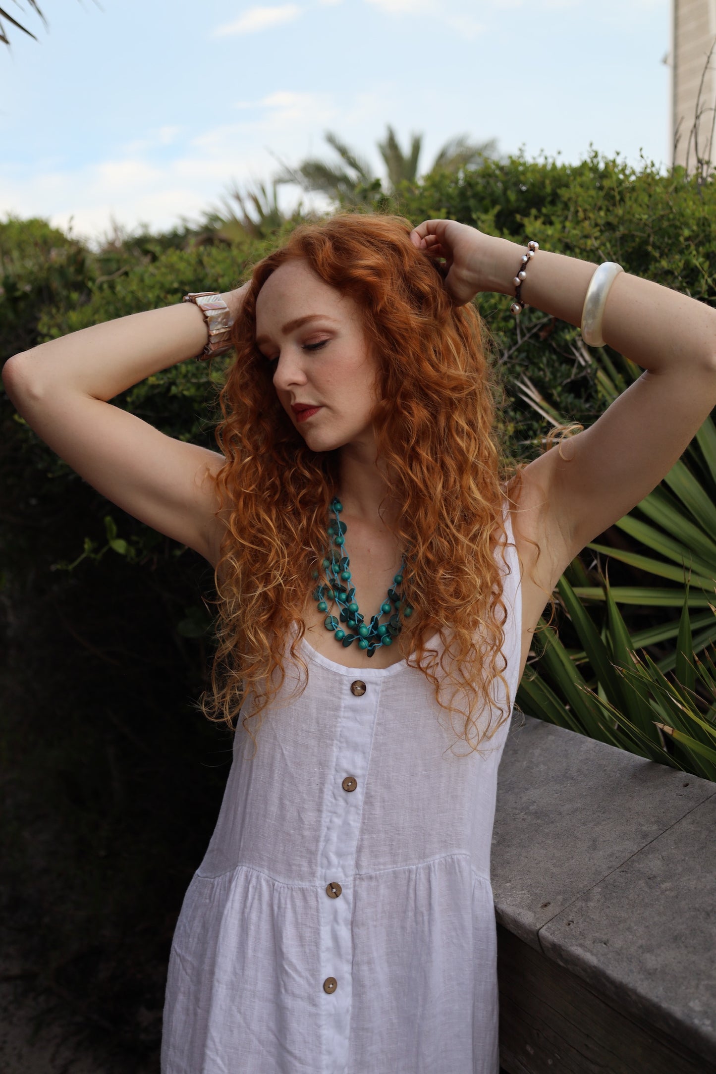 Linen Dress with Buttons