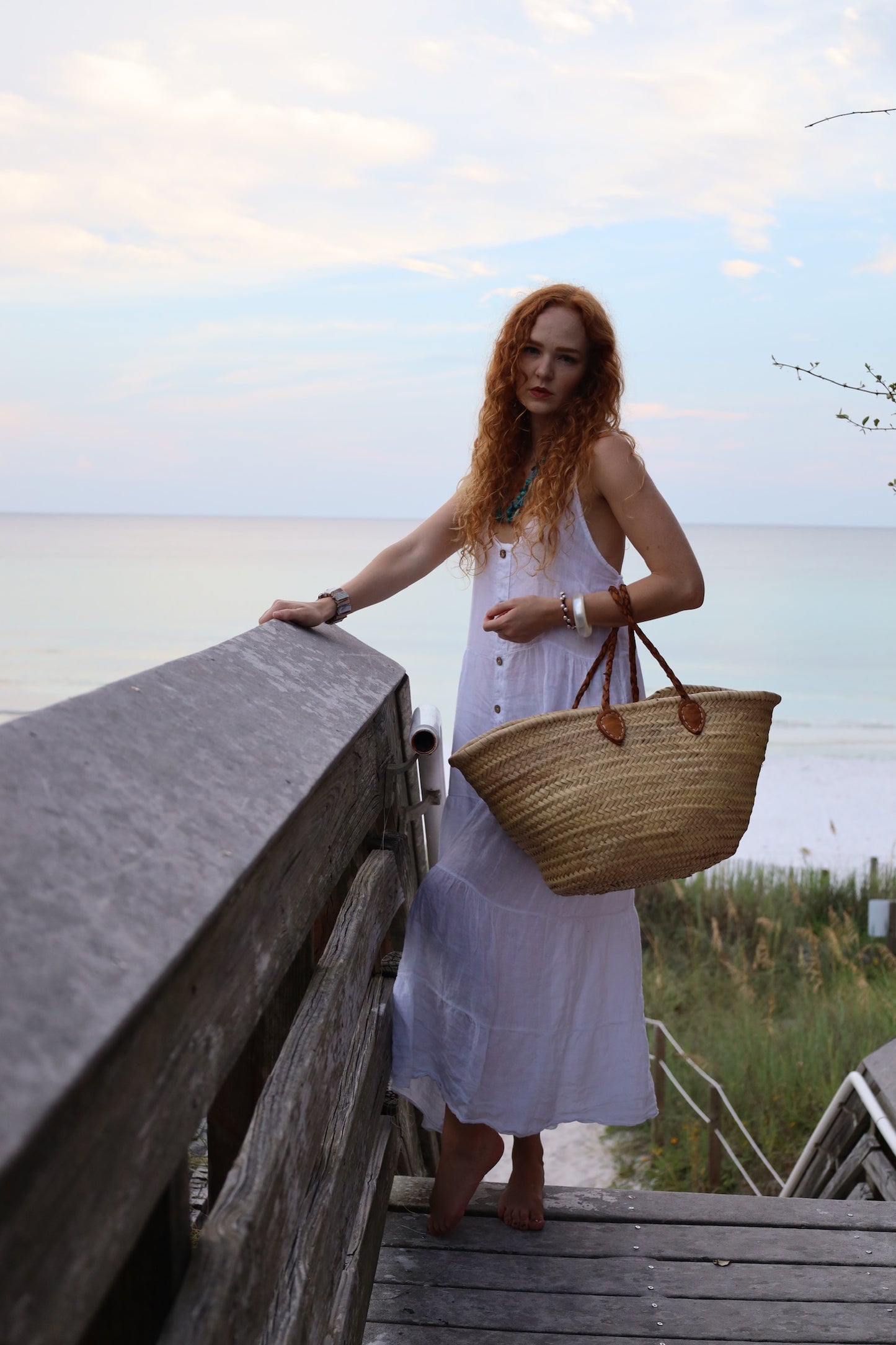 Linen Dress with Buttons