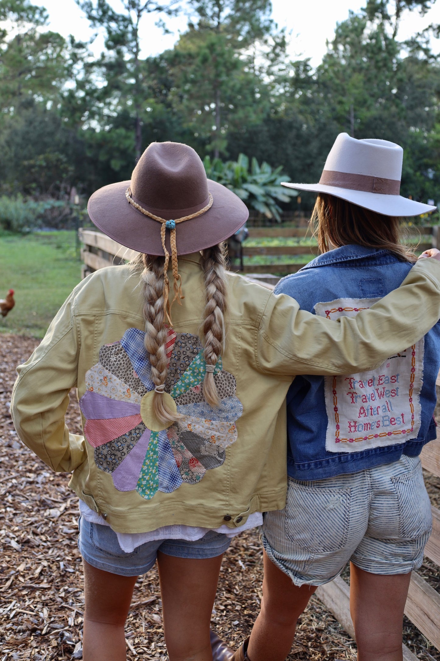 Mustard Yellow Flower Denim Jacket