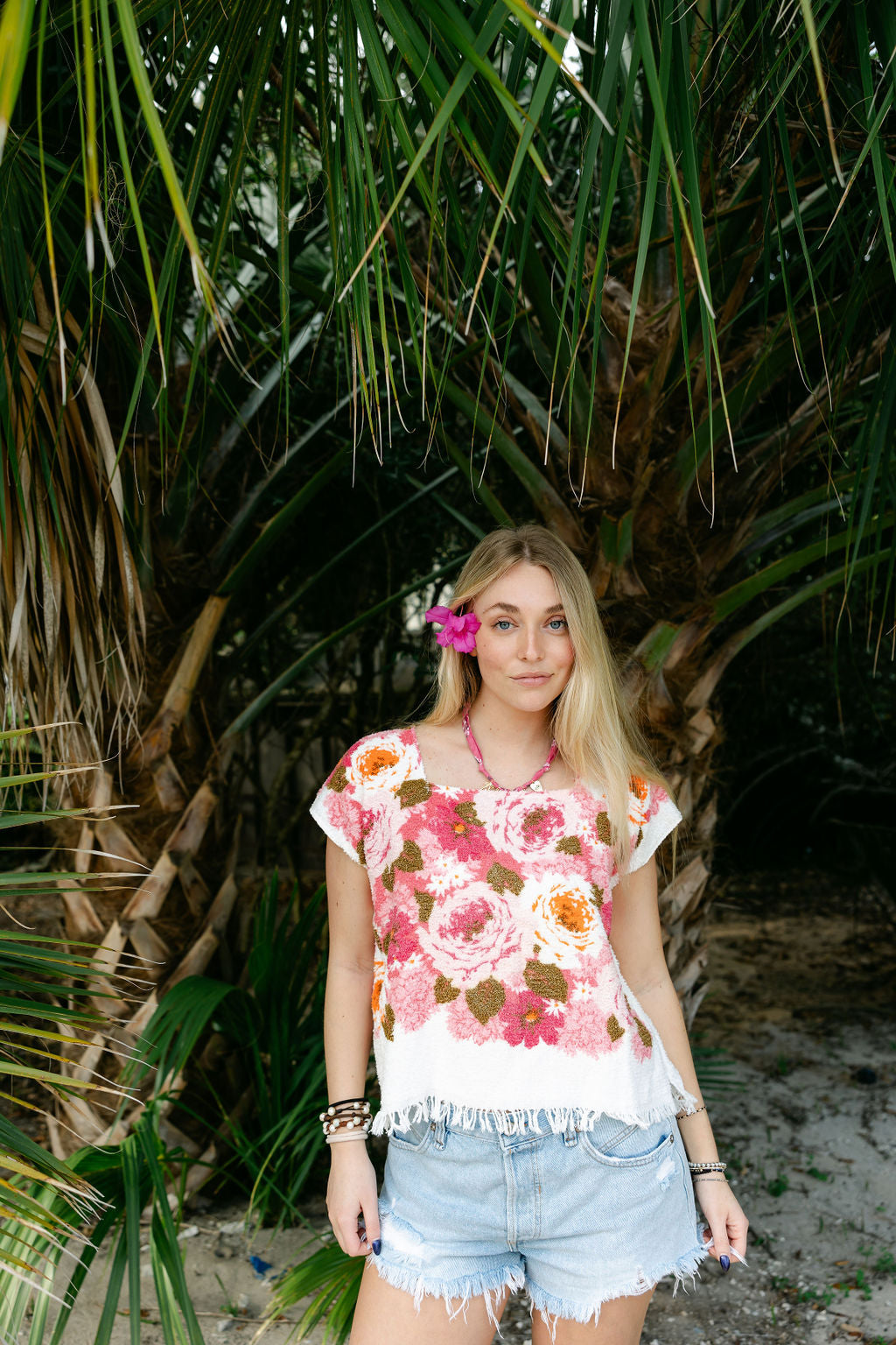 Pink Roses Towel Top