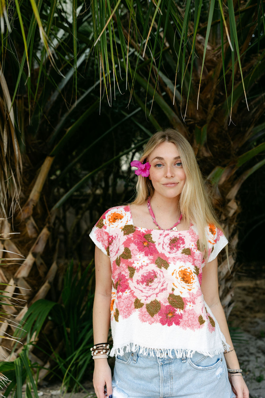 Pink Roses Towel Top
