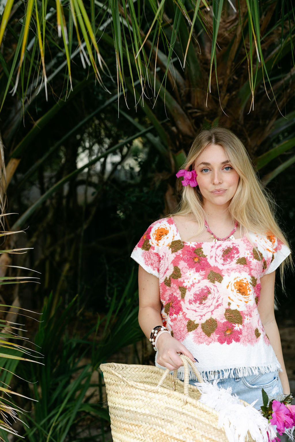 Pink Roses Towel Top