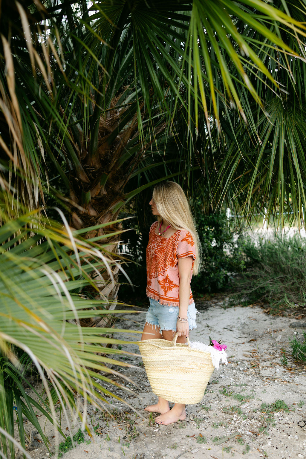 Pink & Orange Medallion Towel Top