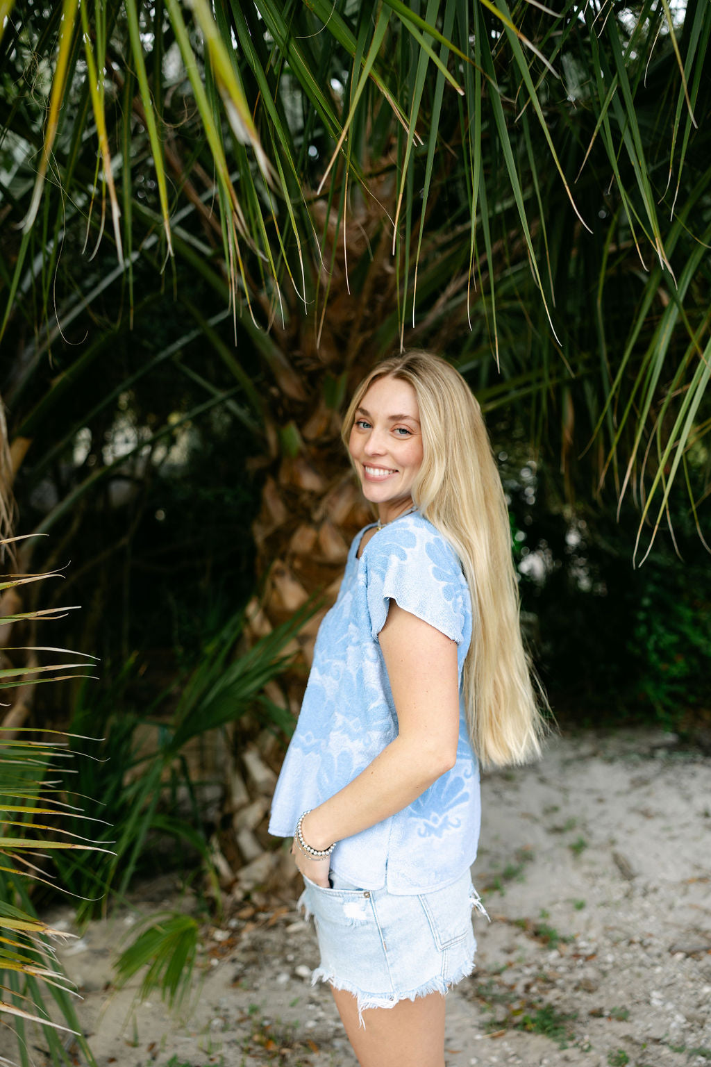 Blue Seashell Towel Top