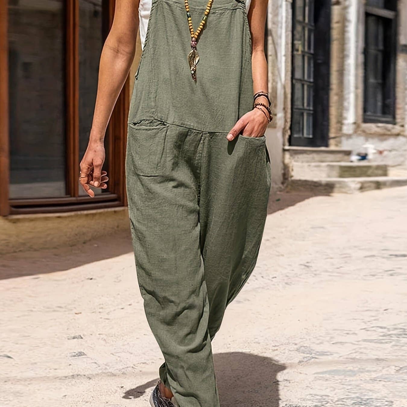 Pocket Front Overall Jumpsuit