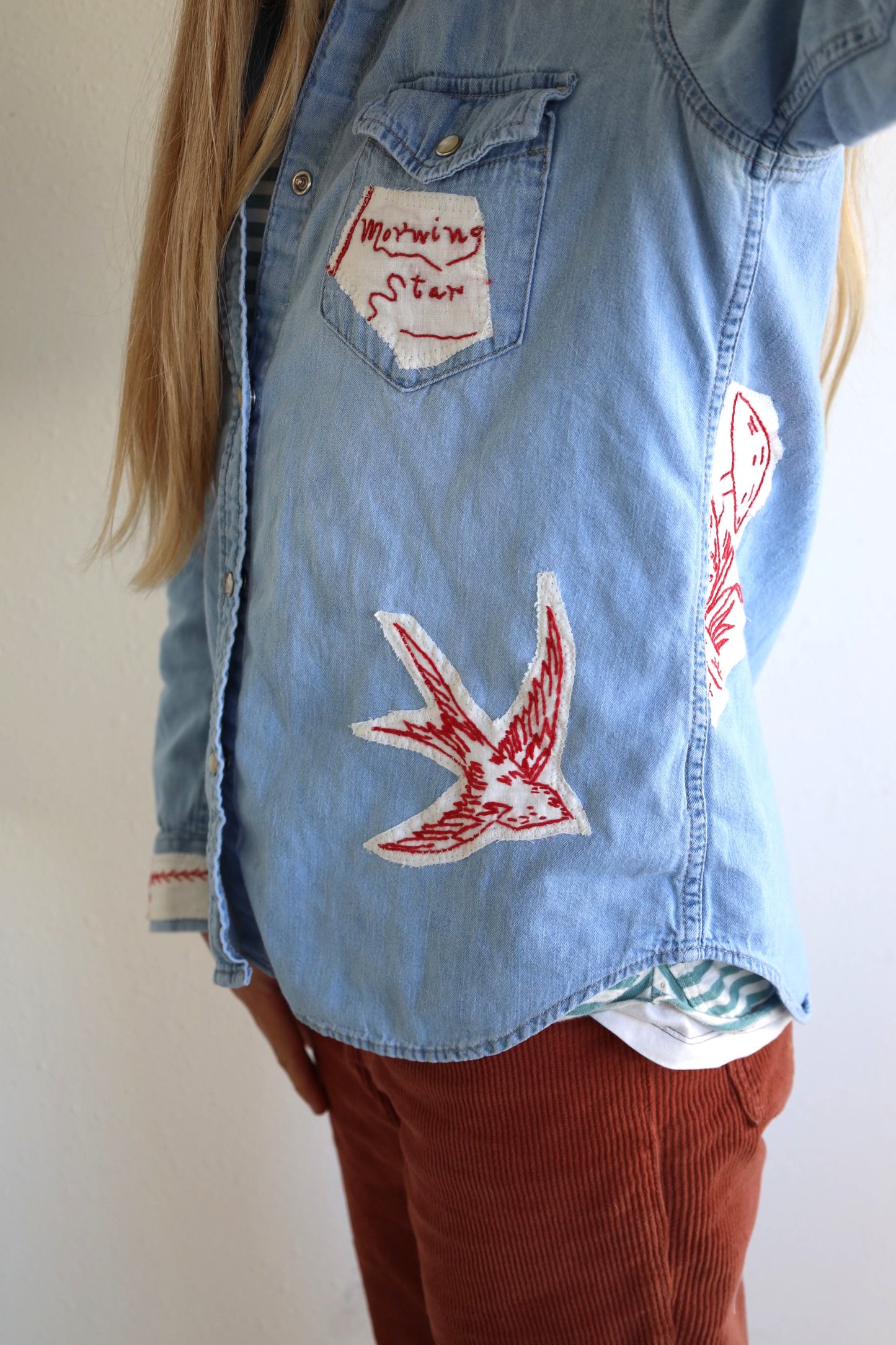 Redwork Denim Shirt