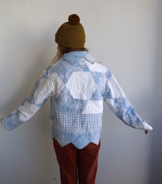 Baby Blue Star Quilt Coat