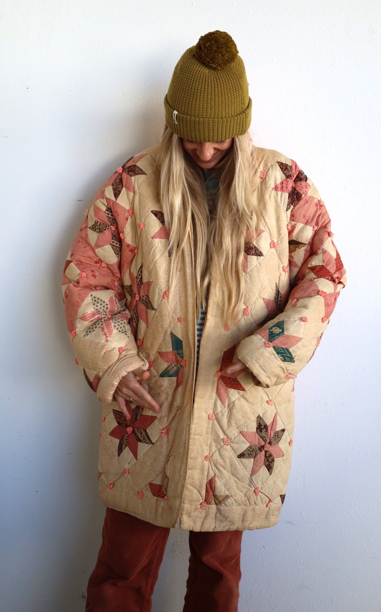 Pink Star Puffer Quilt Coat