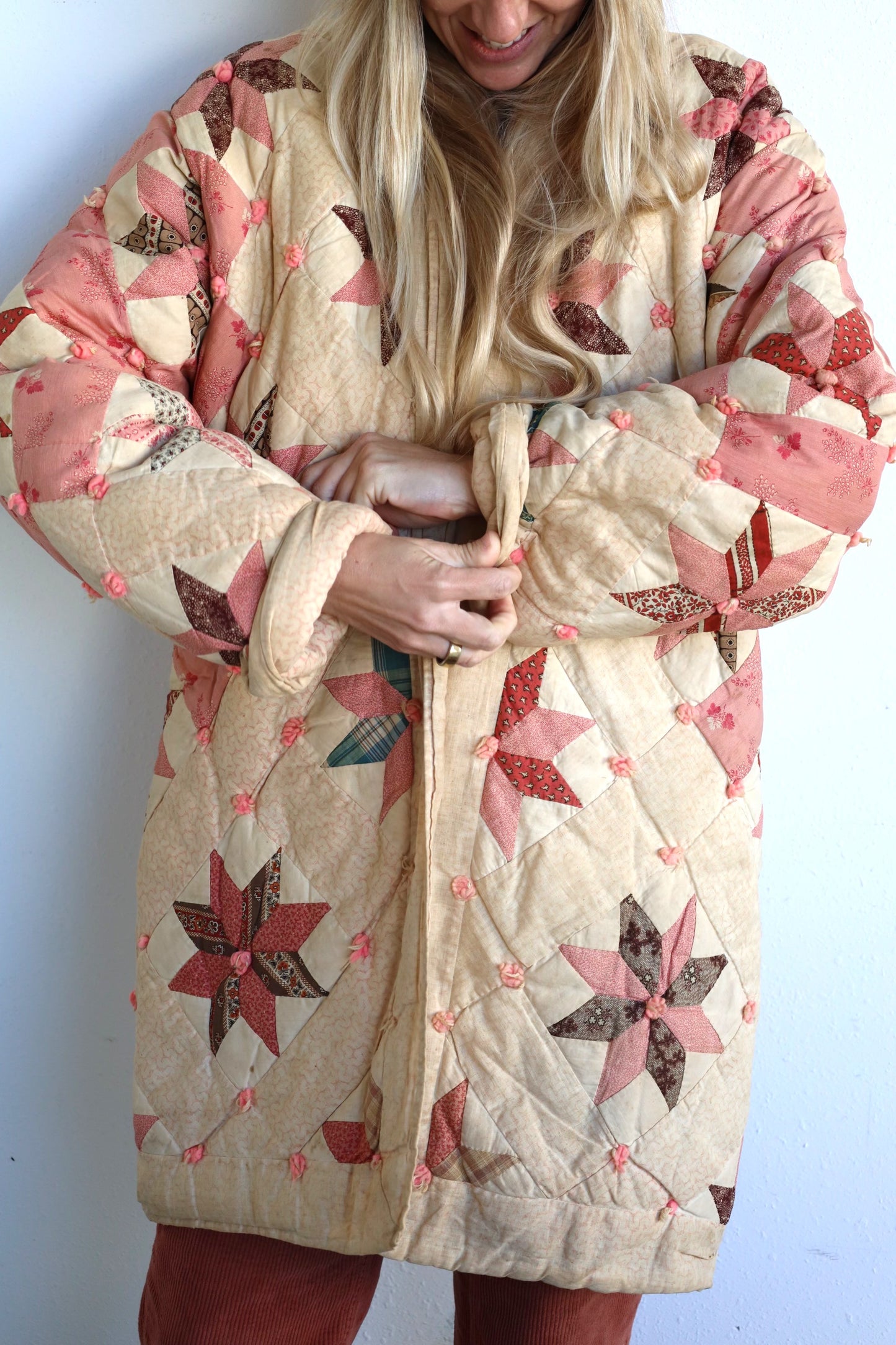 Pink Star Puffer Quilt Coat
