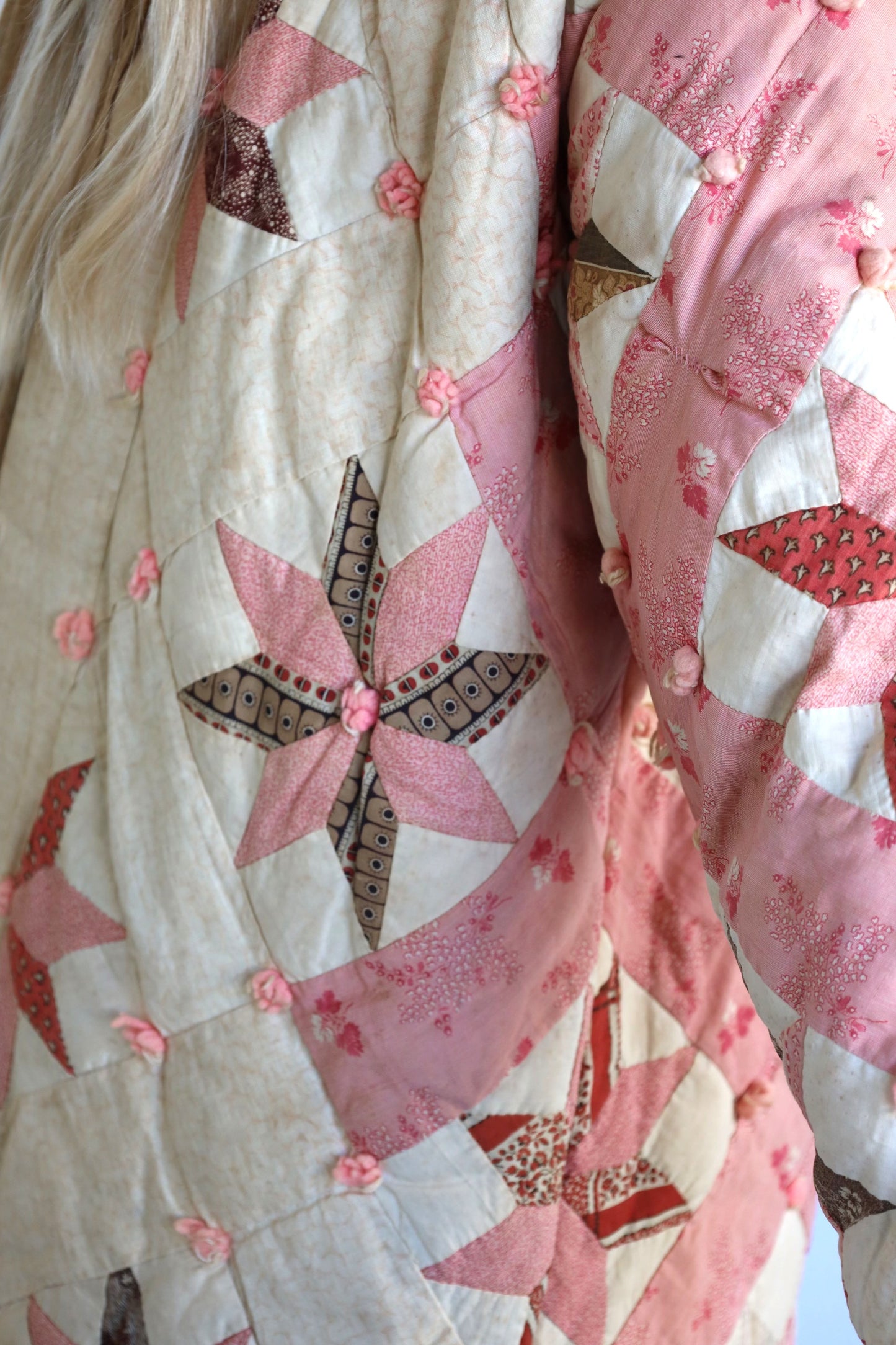 Pink Star Puffer Quilt Coat