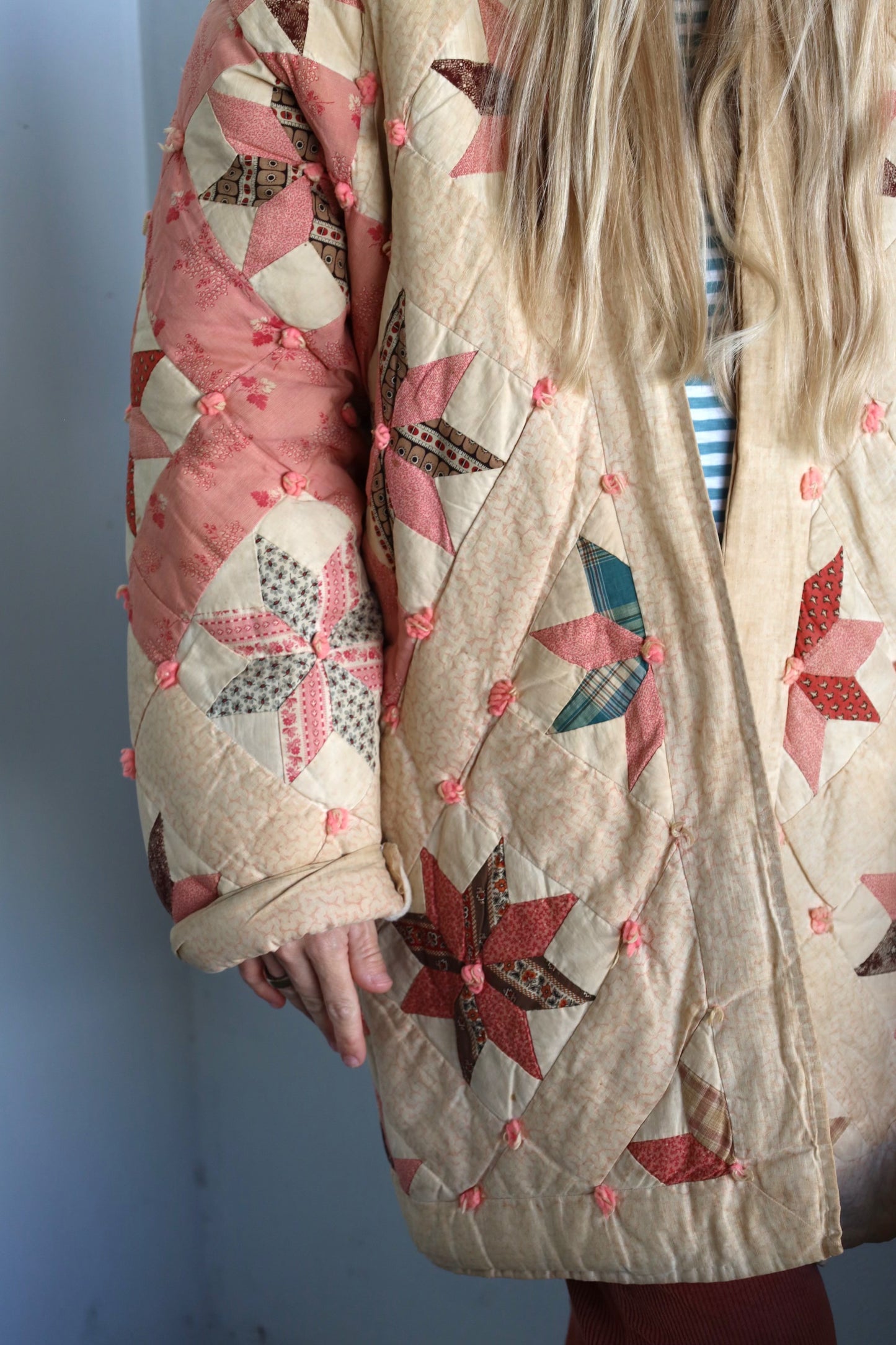 Pink Star Puffer Quilt Coat