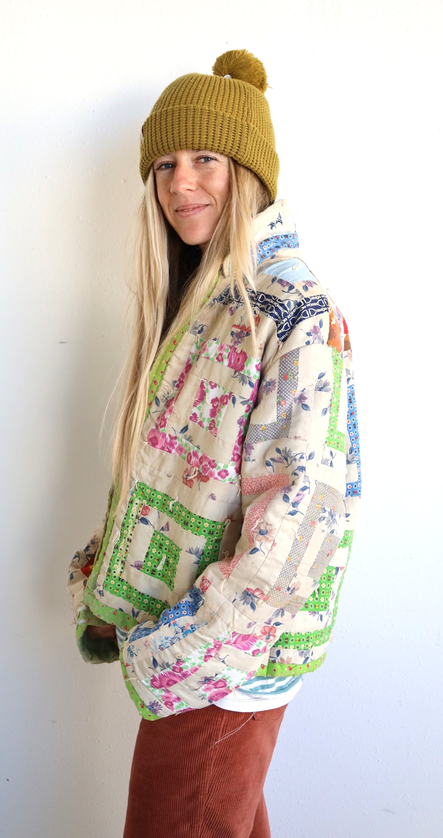 Green Square Quilt Coat