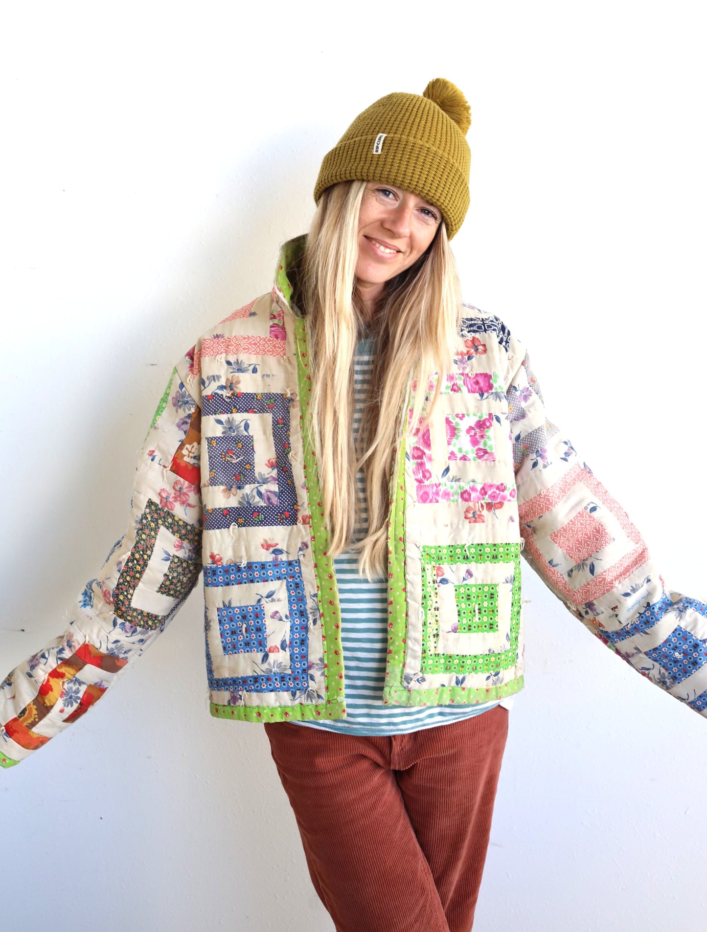 Green Square Quilt Coat