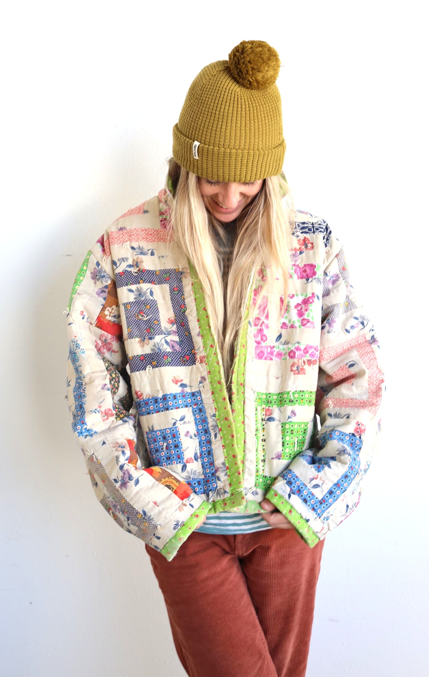 Green Square Quilt Coat