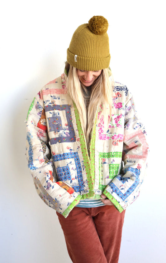 Green Square Quilt Coat