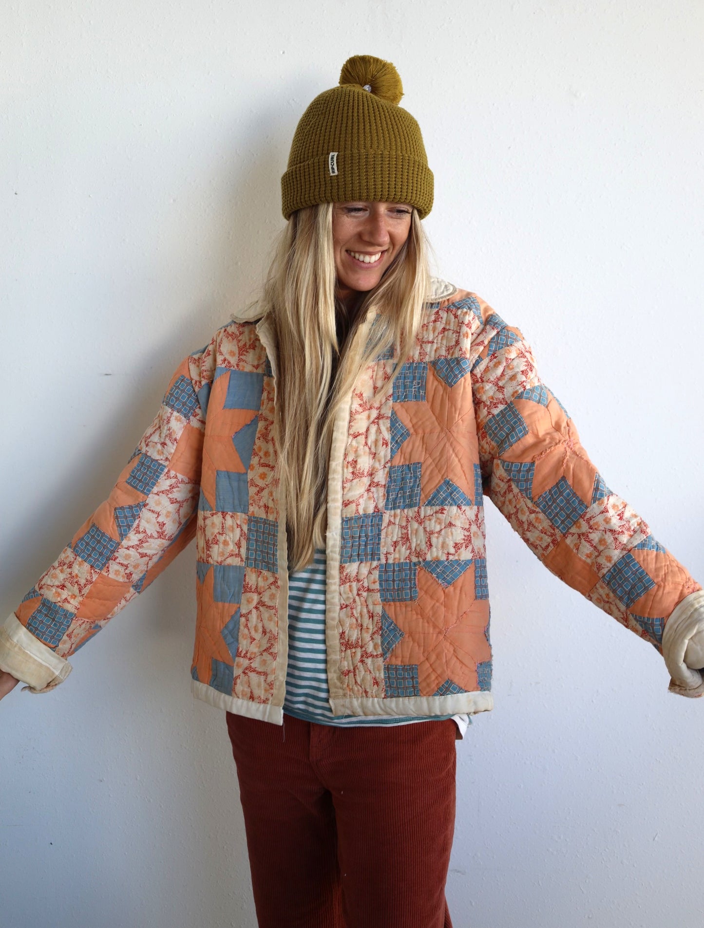 Orange Star Quilt Coat
