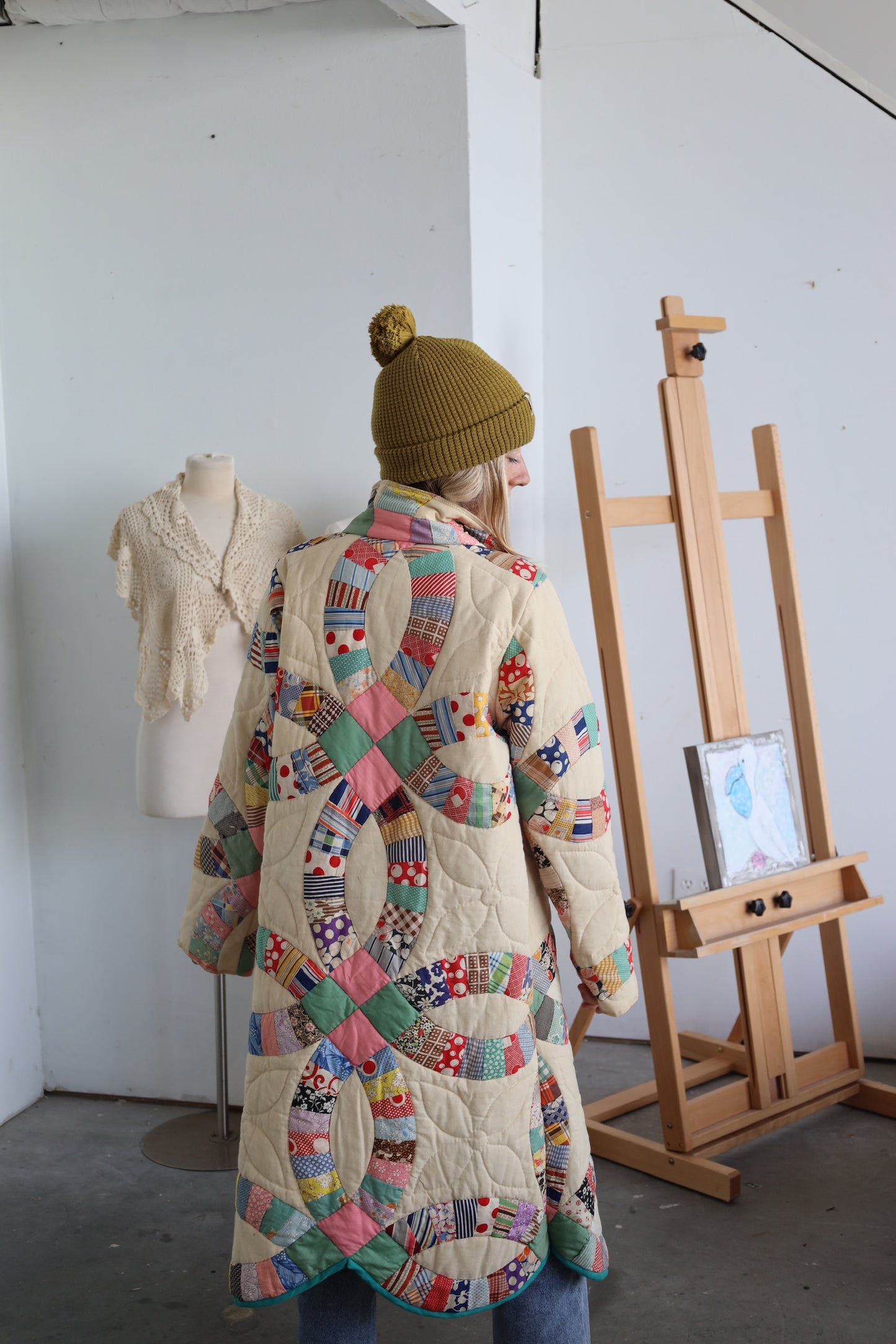 Wedding Ring Quilt Long Coat
