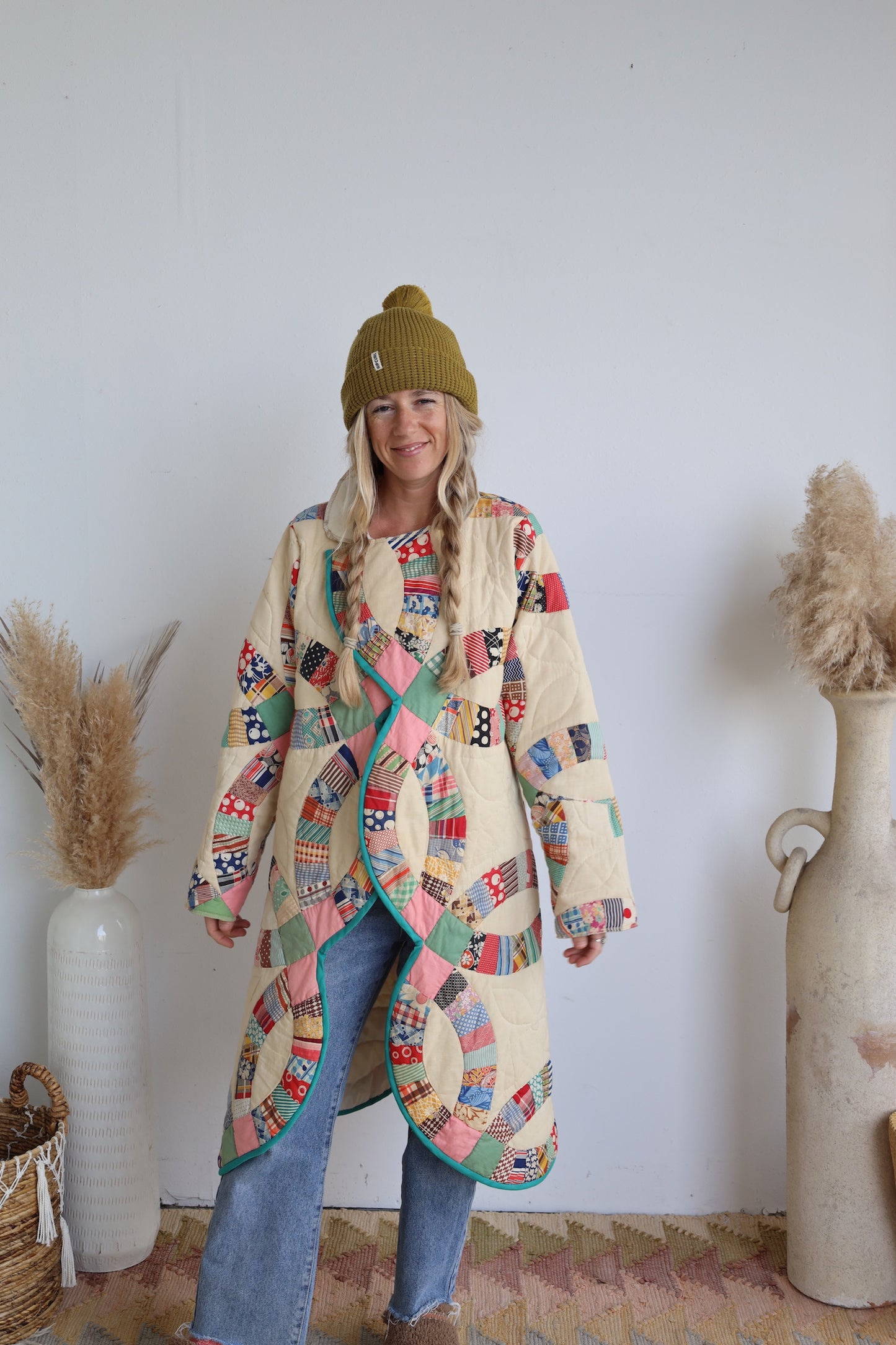 Wedding Ring Quilt Long Coat