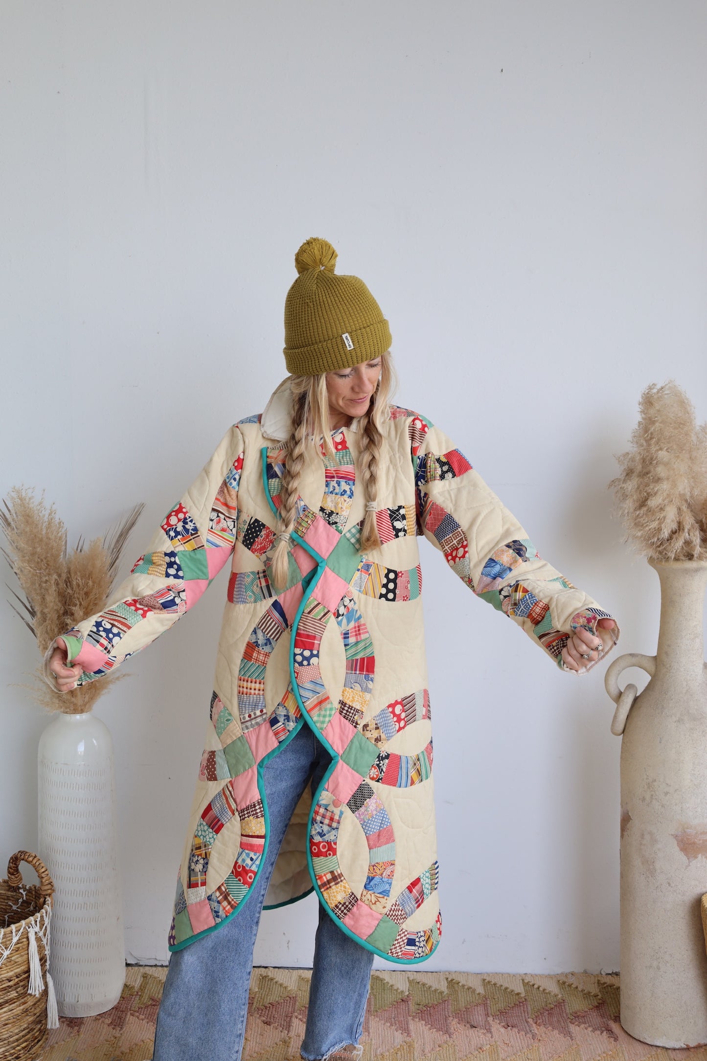 Wedding Ring Quilt Long Coat
