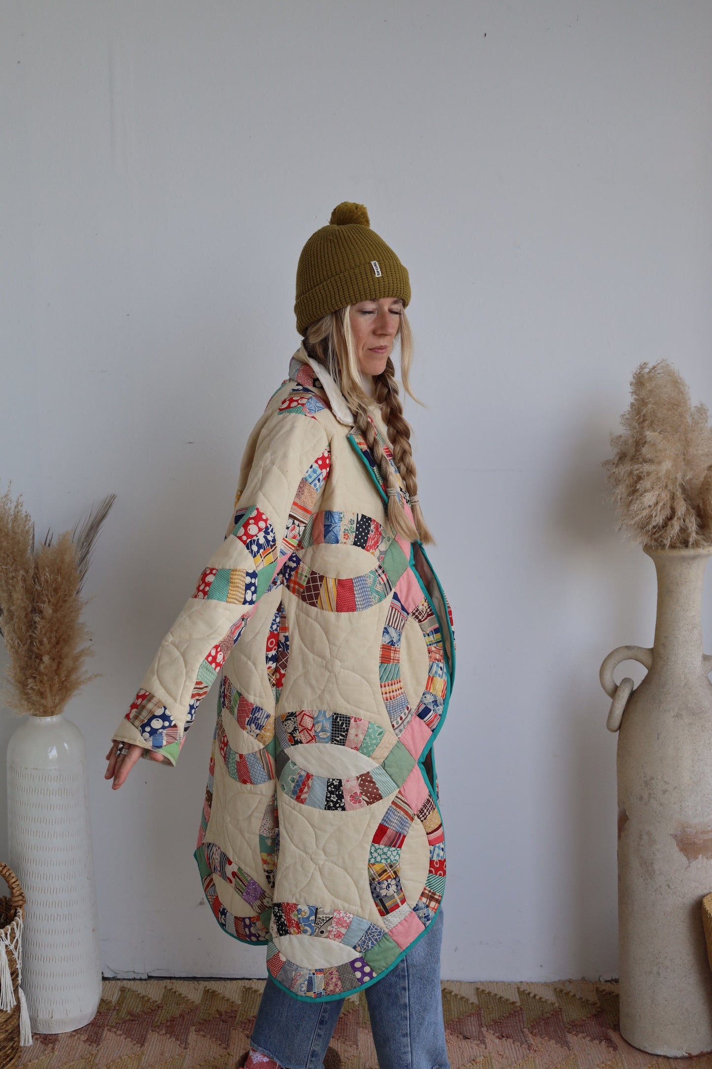 Wedding Ring Quilt Long Coat