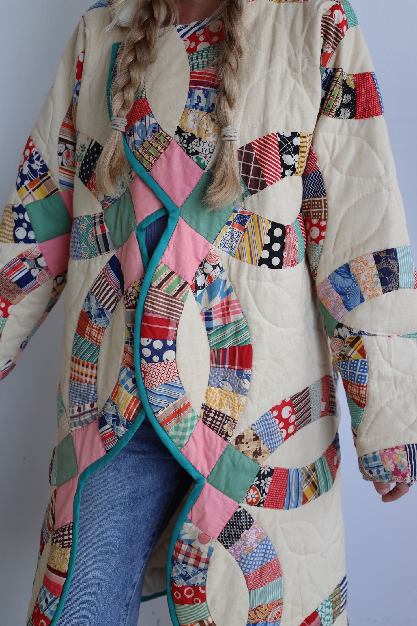 Wedding Ring Quilt Long Coat