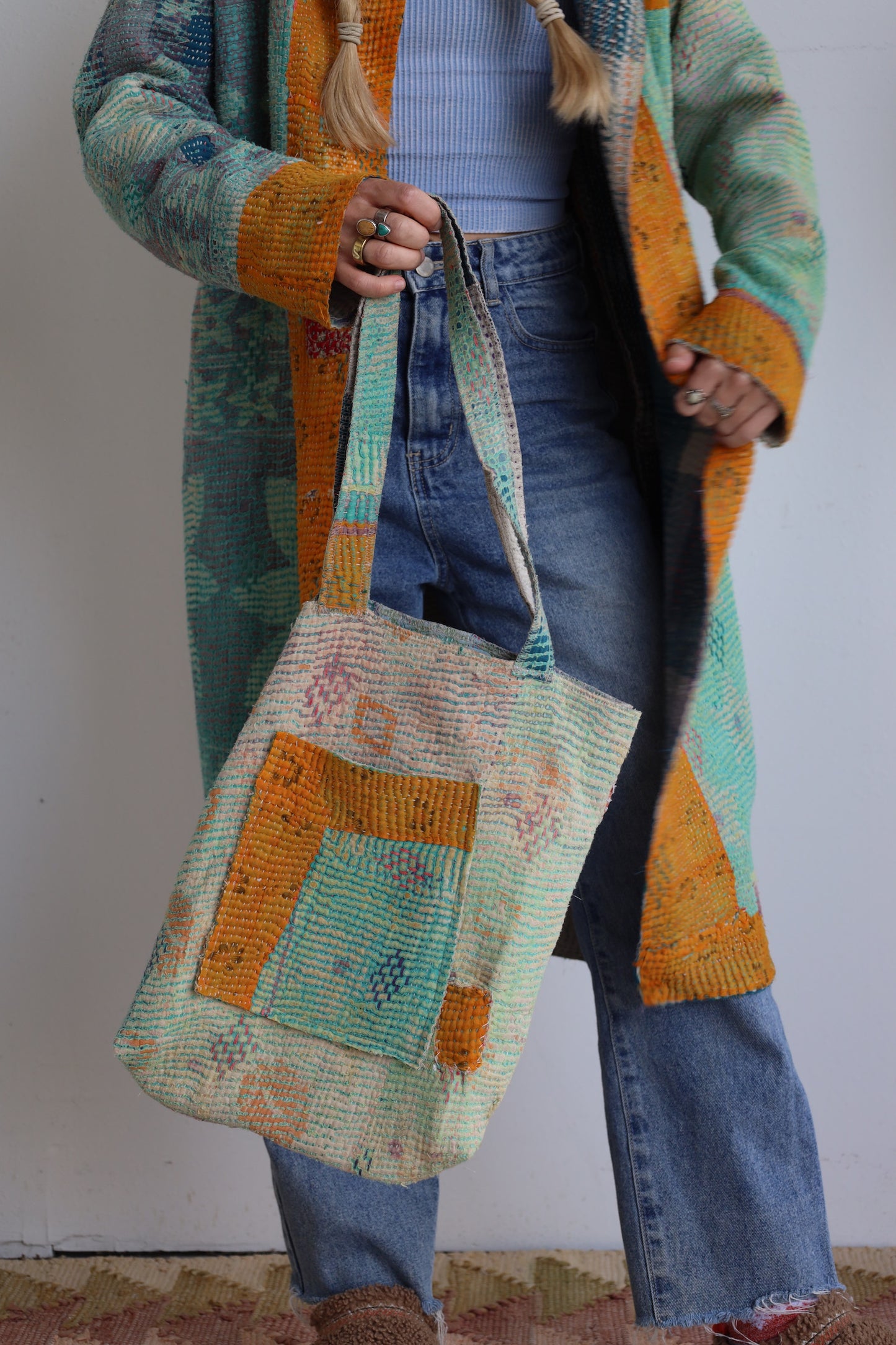 Kantha Quilt Tote Bag