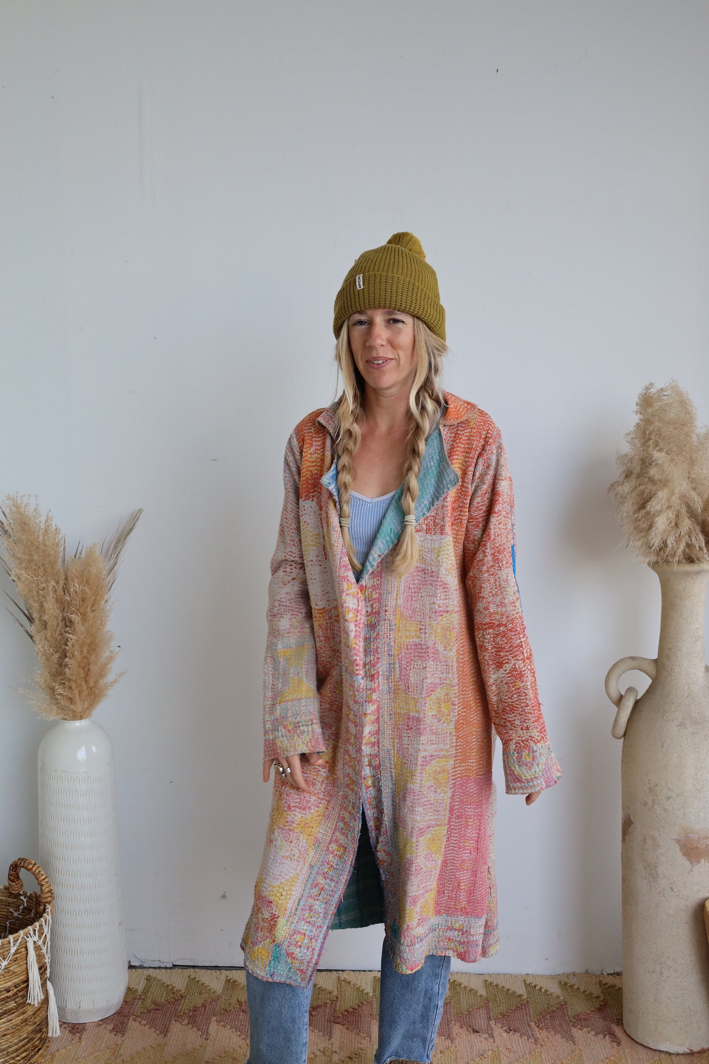 Sunset Kantha Long Coat