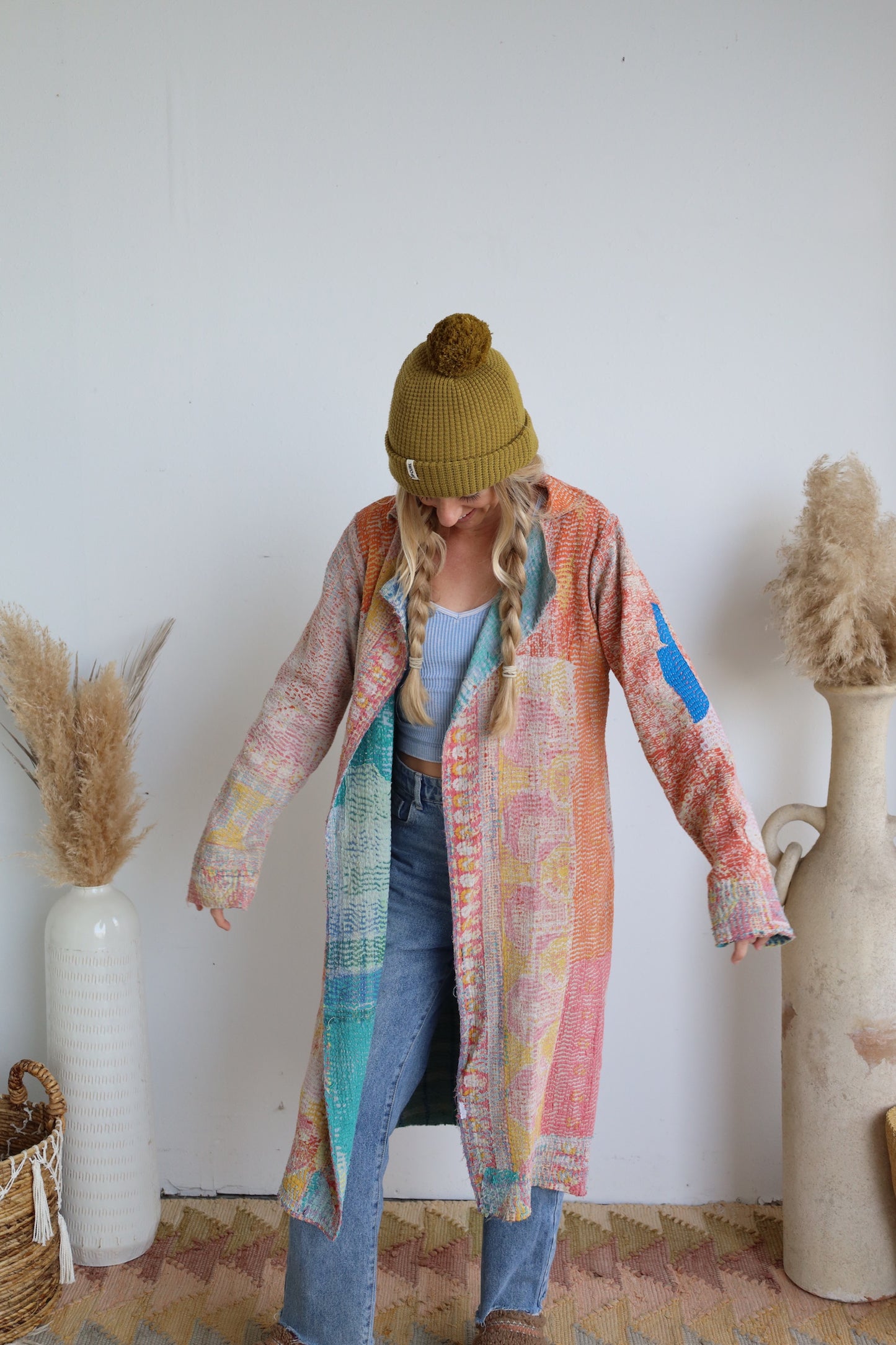 Sunset Kantha Long Coat