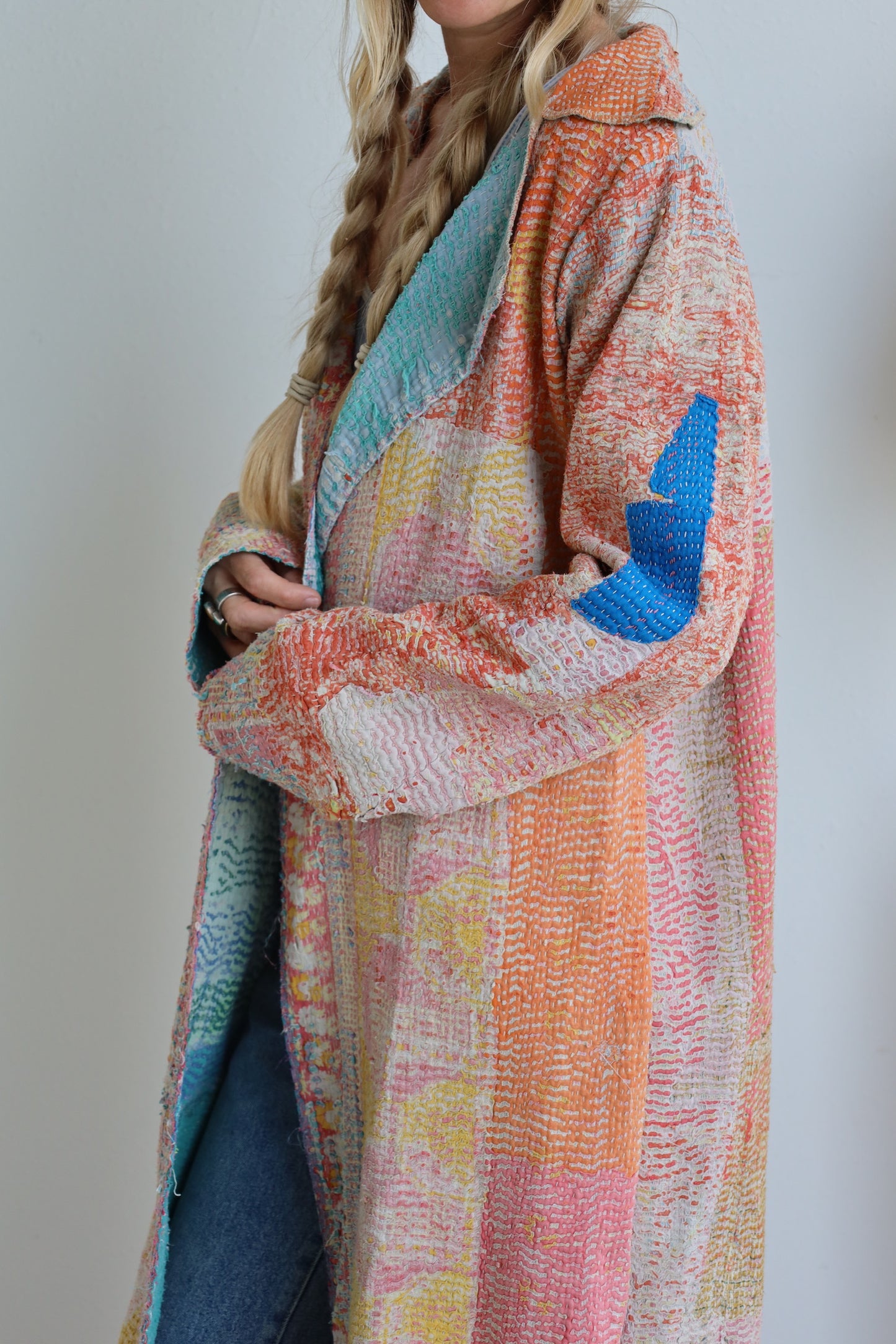 Sunset Kantha Long Coat