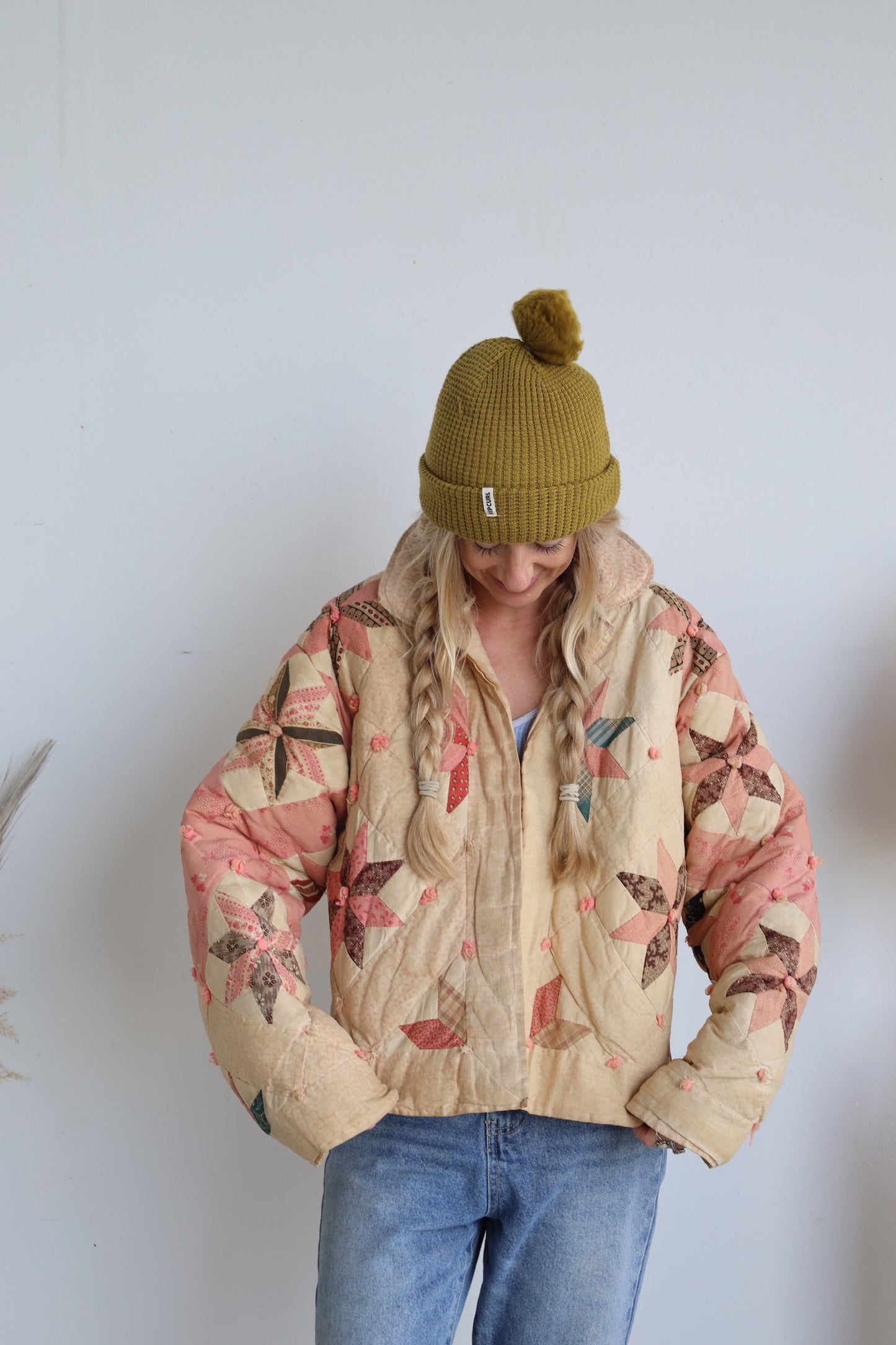 Pink Star Puffer Quilt Coat