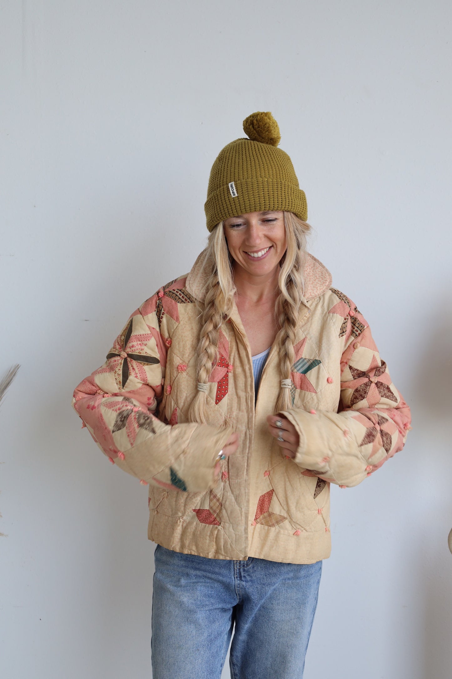 Pink Star Puffer Quilt Coat