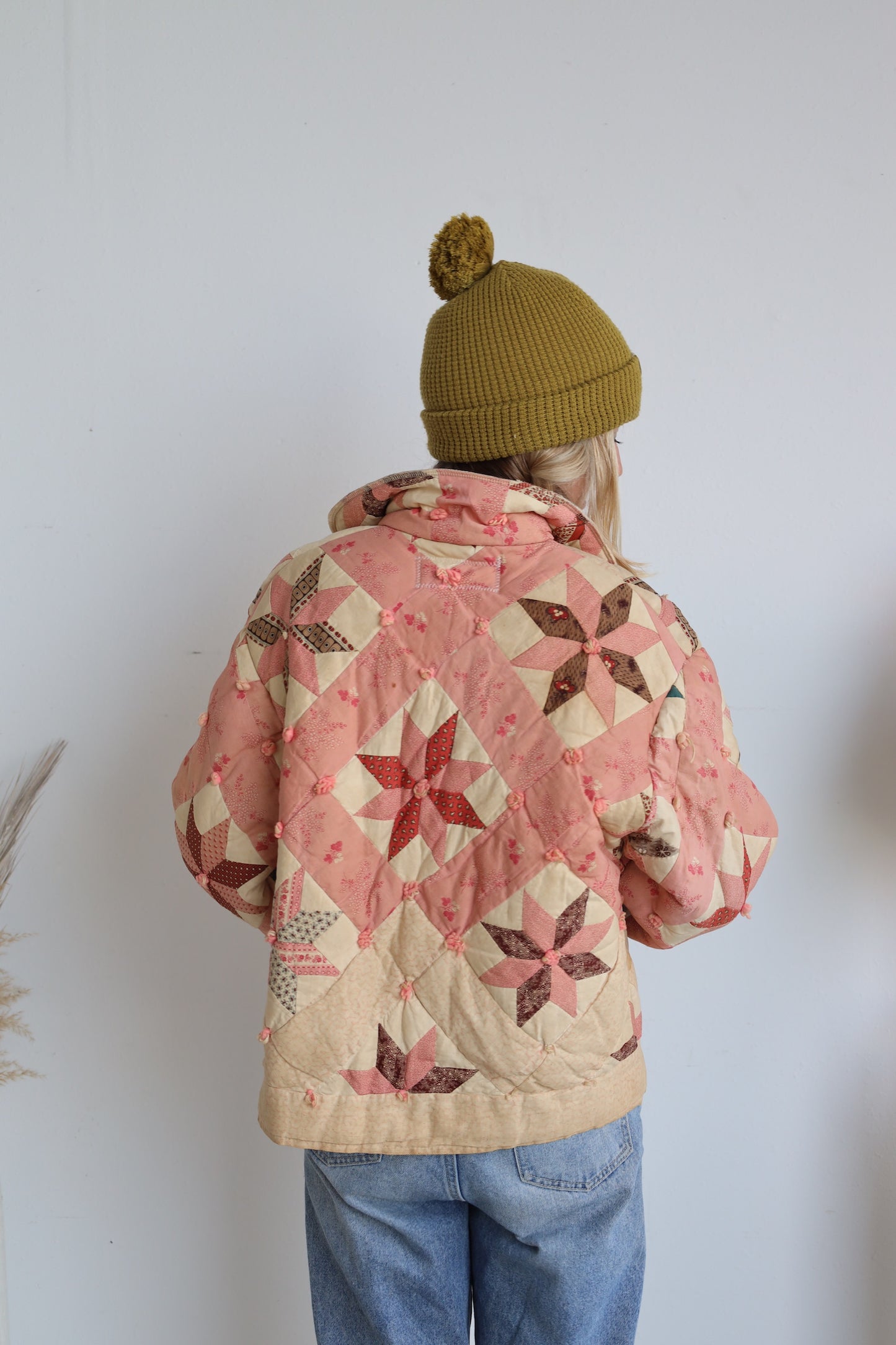 Pink Star Puffer Quilt Coat