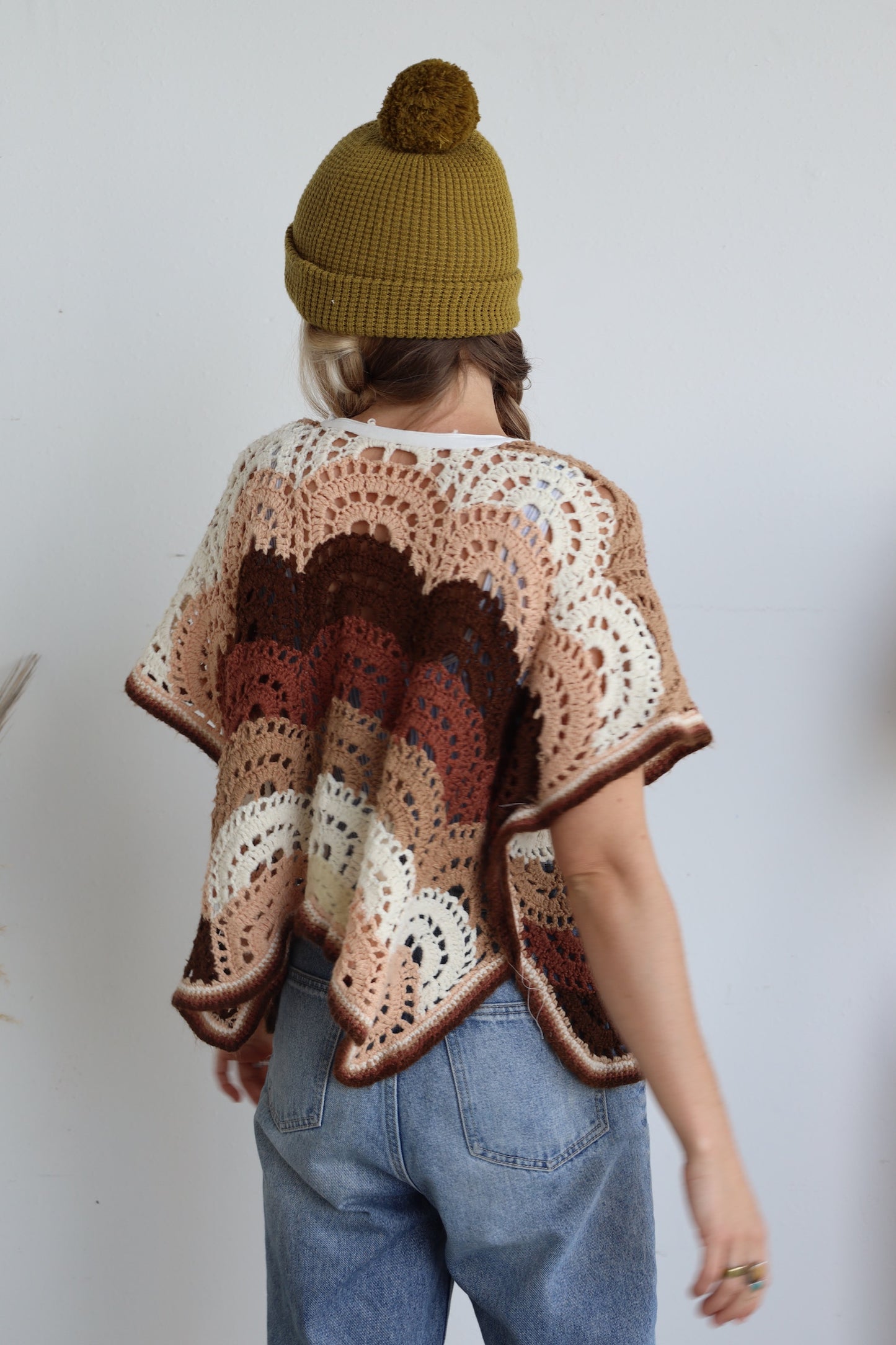 Brown Crochet Afghan Top